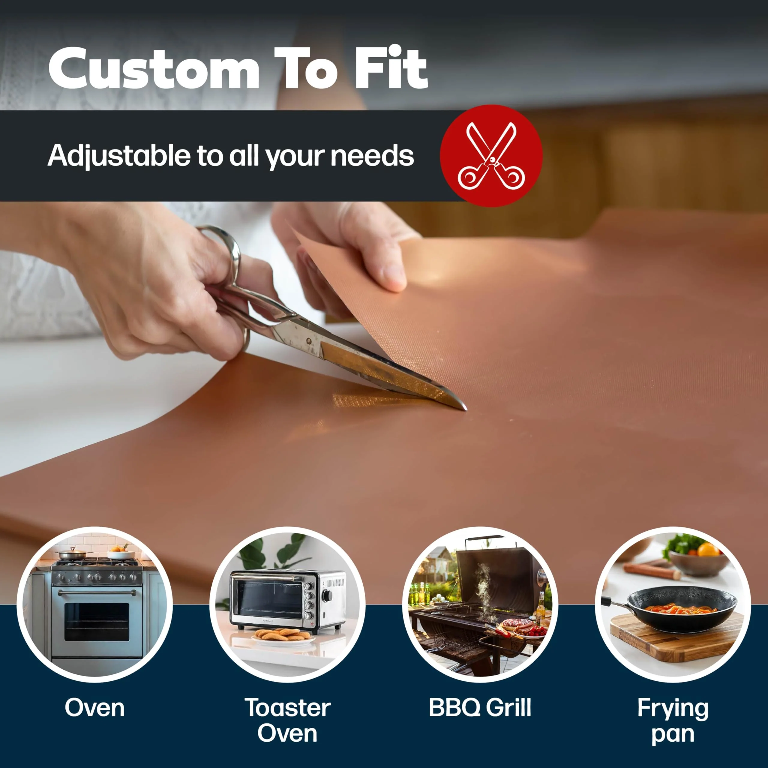Cooks Innovations Non-Stick Oven Protector Mat - 2 Heavy Duty Nonstick Rack Liners to Protect Convection, Electric, Gas & Microwave Ovens - BPA & PFOA Free Heat Resistant Baking Mat - Image 8