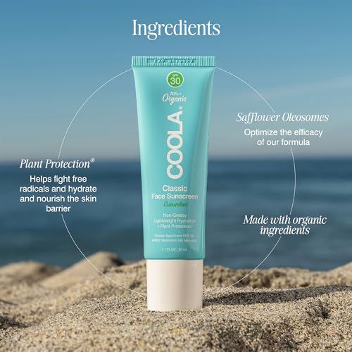 COOLA Organic Face Sunscreen SPF 30 Sunblock Lotion, Dermatologist Tested Skin Care for Daily Protection, Vegan and Gluten Free, Cucumber, 1.7 Fl Oz - Image 3