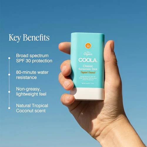 COOLA Organic Face Sunscreen SPF 30 Sunblock Lotion Stick, Dermatologist Tested Skin Care for Daily Protection, Vegan and Gluten Free, Tropical Coconut, 0.15 Oz - Image 3