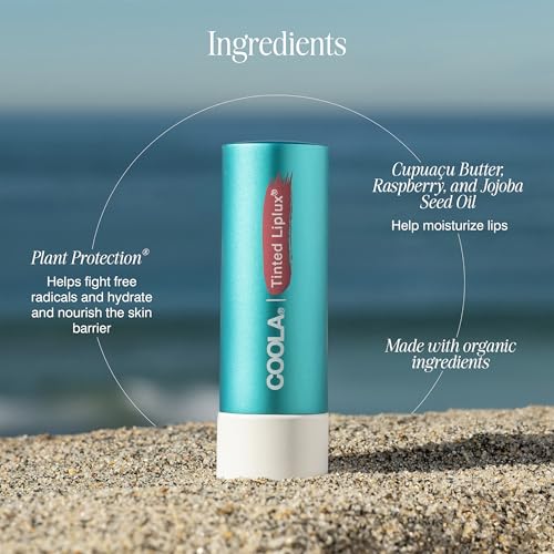 COOLA Organic Liplux Tinted Lip Balm and Sunscreen with SPF 30, Dermatologist Tested Lip Care for Daily Protection, Vegan and Gluten Free, 0.15 Oz - Image 2