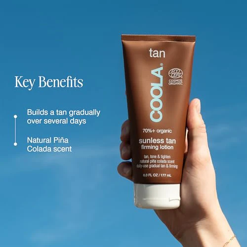 COOLA Organic Sunless Self Tanner Body Firming Lotion, Dermatologist Tested Anti-Aging Skin Care, Vegan and Non-GMO, Piña Colada, 6 Fl Oz - Image 3