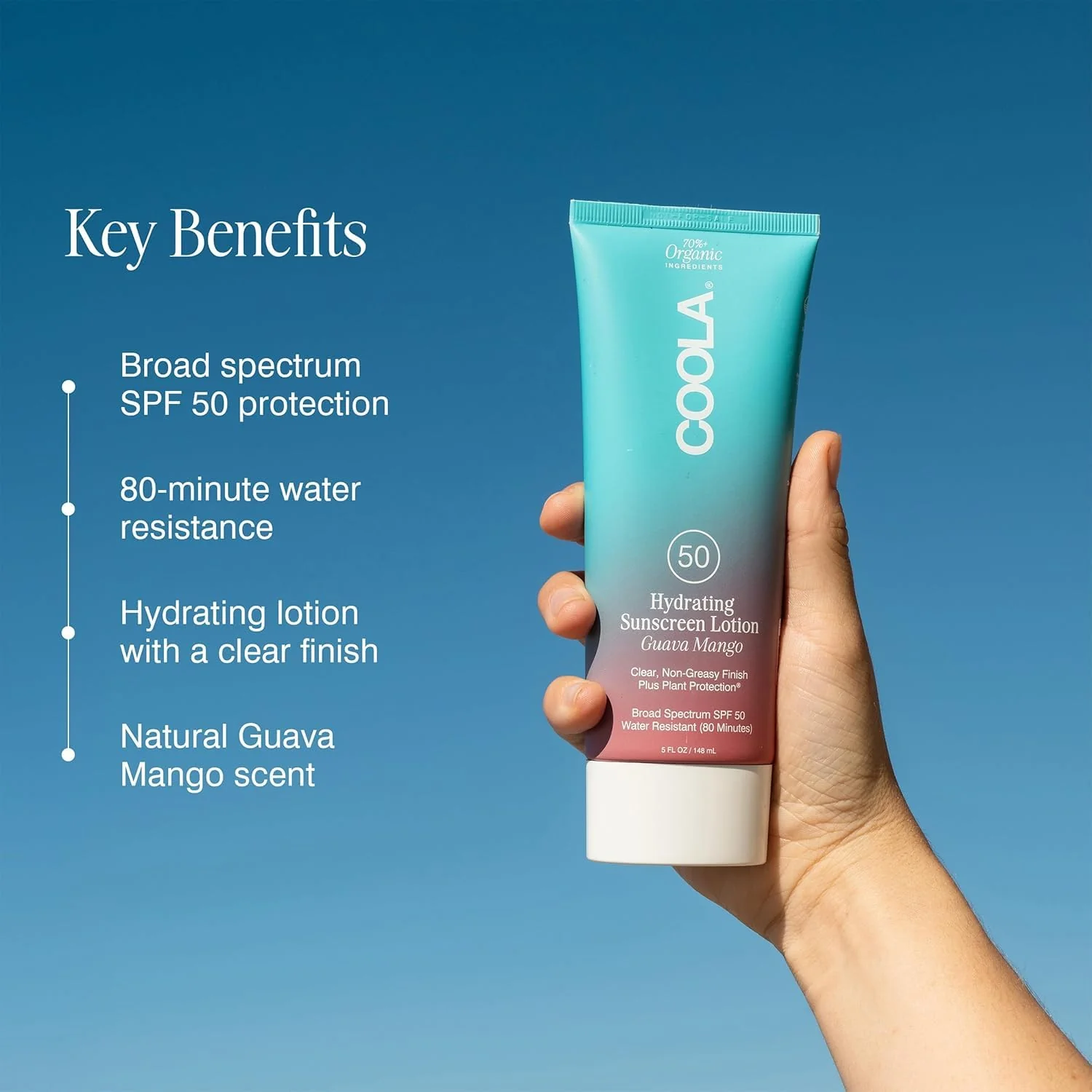 COOLA Organic Sunscreen SPF 50 Sunblock Body Lotion, Dermatologist Tested Skin Care for Daily Protection, Vegan and Gluten Free, Guava Mango, 5 Fl Oz - Image 6