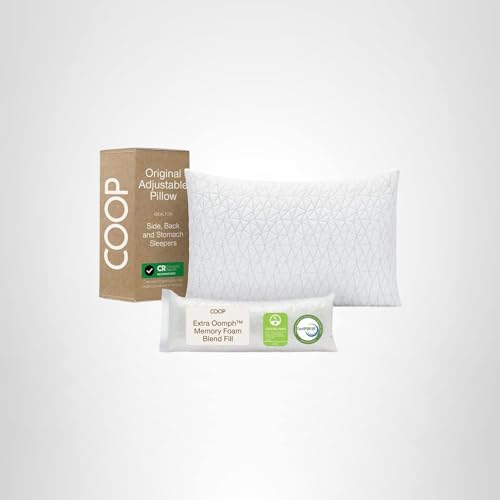 Coop Home Goods Original Adjustable Pillow, Queen Size Bed Pillows for Sleeping, Cross Cut Memory Foam Pillows - Medium Firm Back, Stomach and Side Sleeper Pillow, CertiPUR-US/GREENGUARD Gold - Image 2
