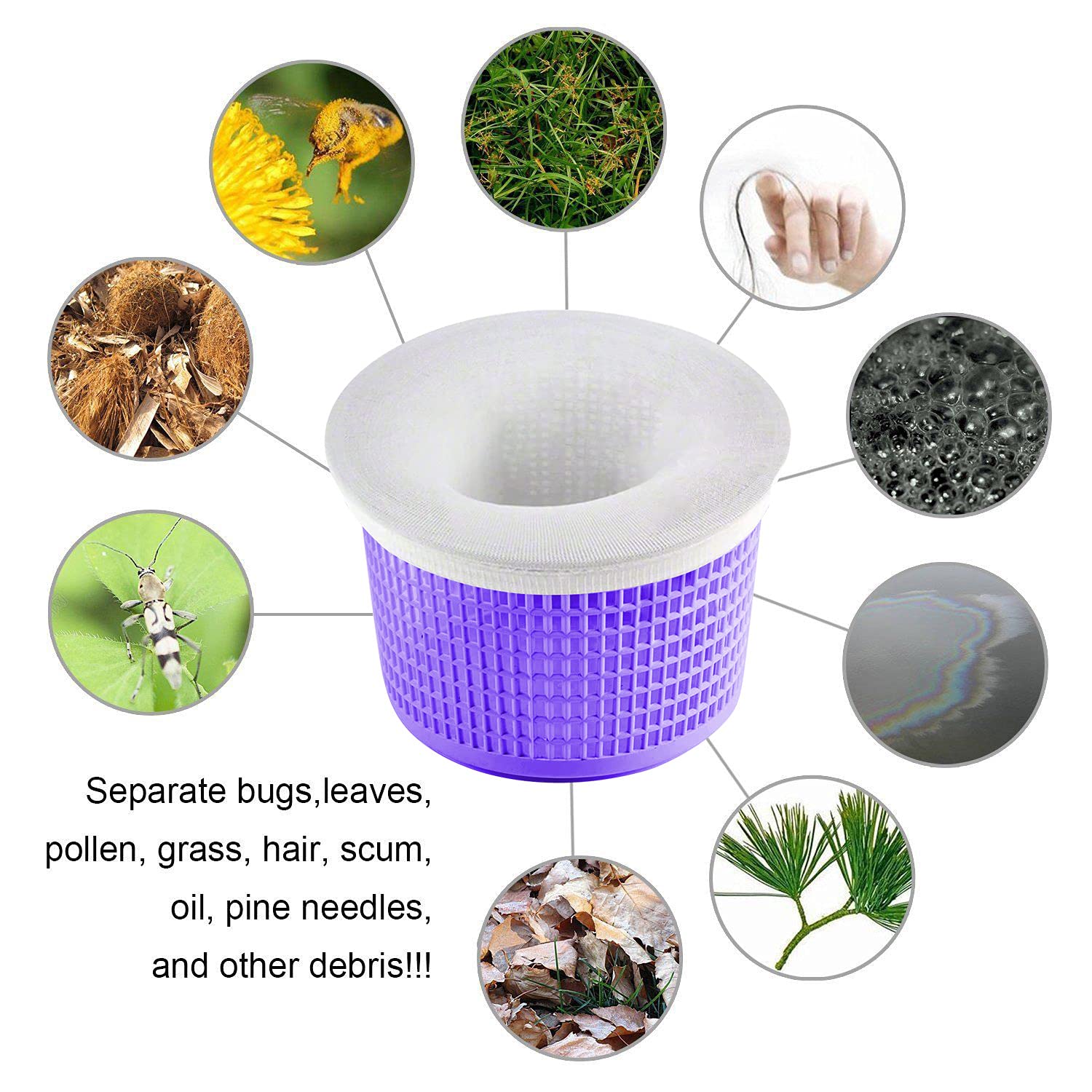 Coopache 60-Pack of Pool Skimmer Socks - Filters Baskets, Skimmers Cleans Debris and Leaves for In-Ground and Above Ground Pools - Image 4