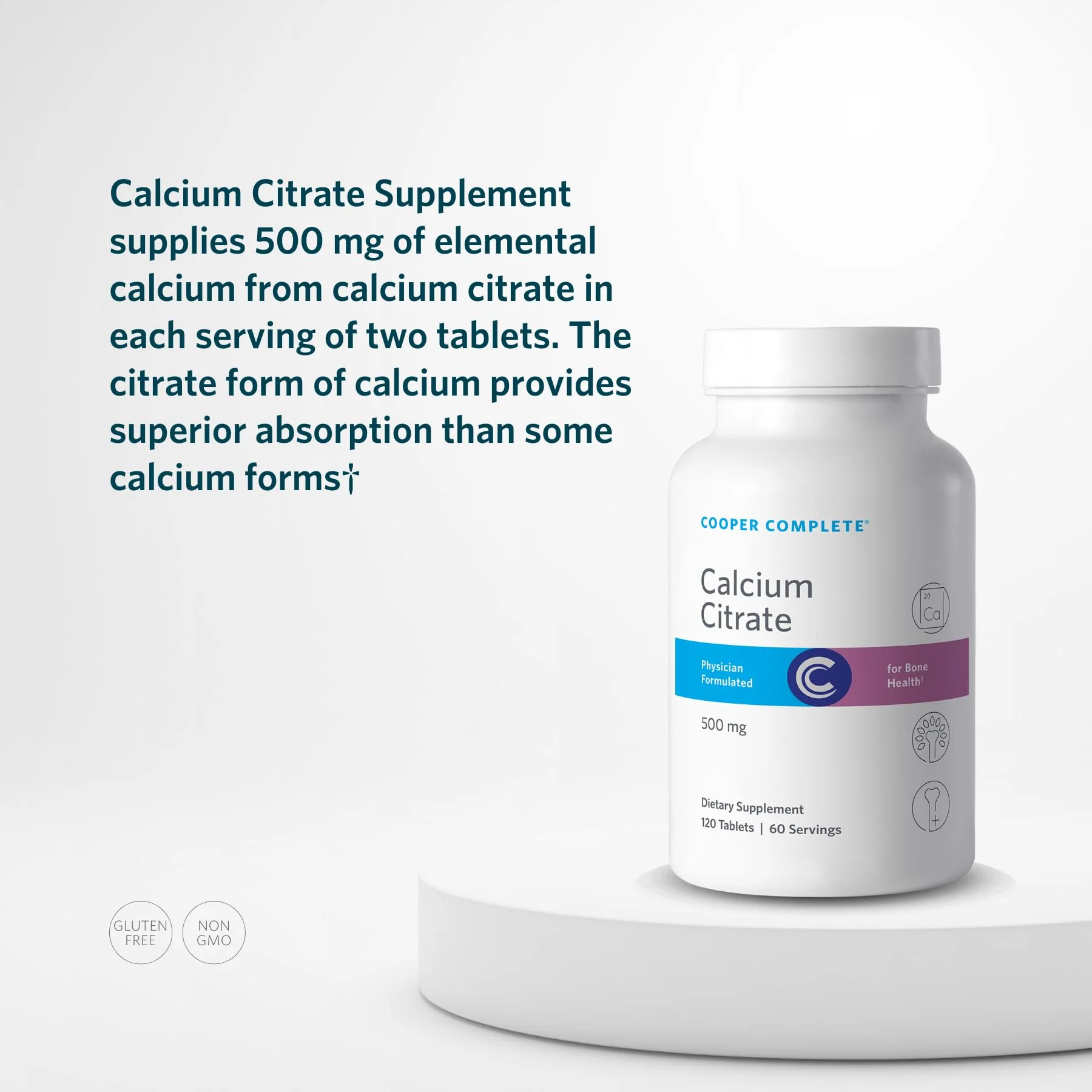 Cooper Complete - Calcium Citrate Supplement - 500 mg - 120 Tablets Pack of 1 - Image 4