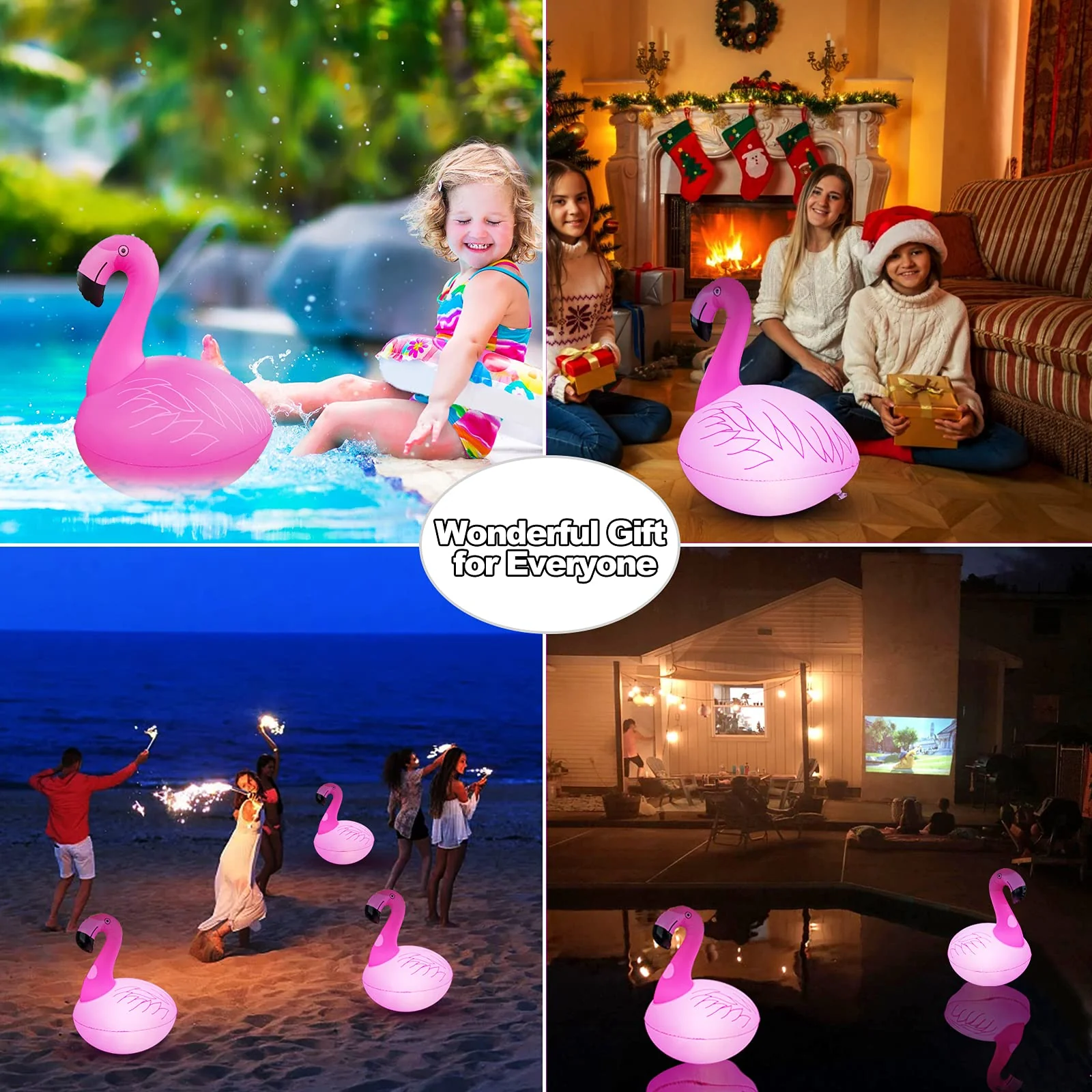 Cootway Flamingo Floating Pool Lights, Waterproof Inflatable Solar Pool Lights for Swimming Pool, Outdoor LED Glow Floating Light for Beach, Garden Backyard, Patio Lawn, Hot tub Decor (1 Piece) - Image 3