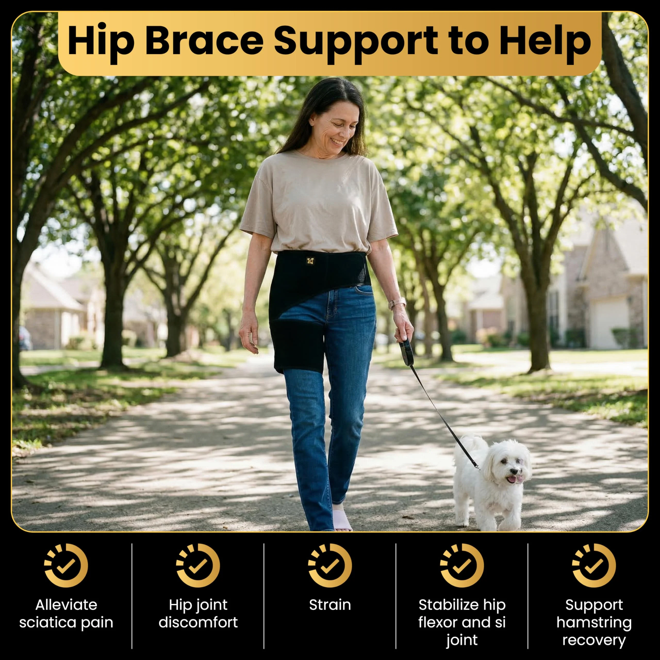 CopperJoint Hip Brace for Women & Men, Adjustable Hip and Thigh Compression Wrap, Left or Right Wear, Groin, Hamstring and Upper Thigh Support, One Size - Image 8