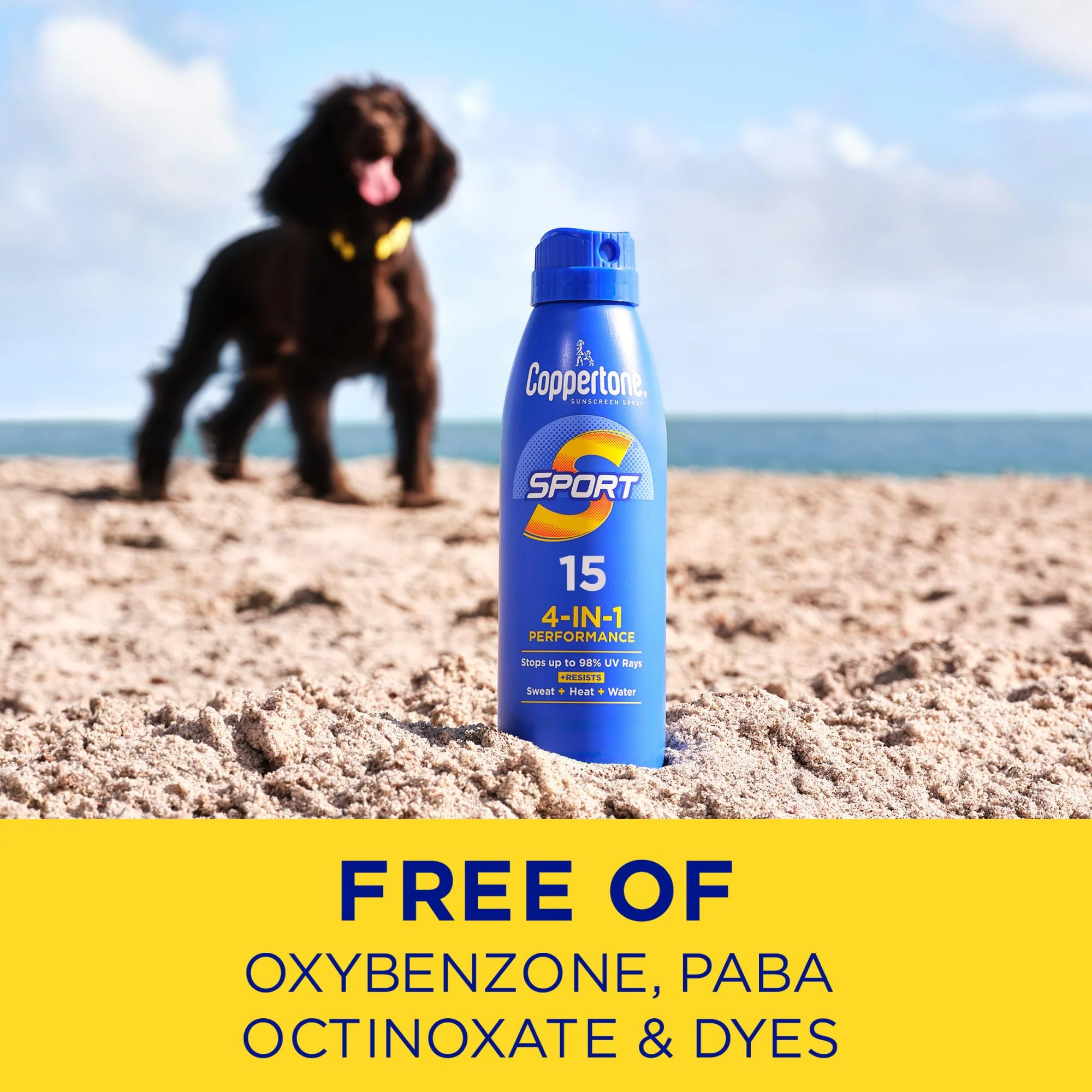 Coppertone Sport Sunscreen Spray, Broad Spectrum SPF 15 Water Resistant Spray Sunscreen, 5.5 Oz, Pack of 3 - Image 5