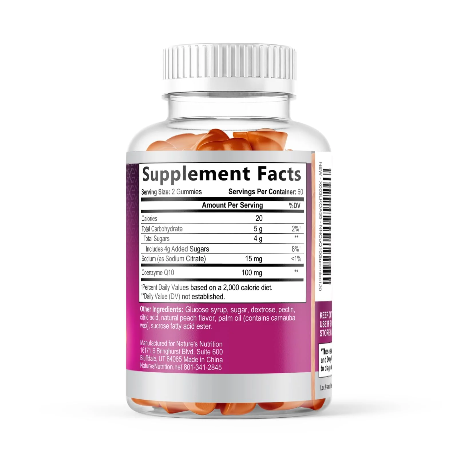 CoQ10 Gummies 100mg Per Serving - 3X Strength, High Absorption, Antioxidant Supplement for Heart Health Support & Energy Production, Ultra Coenzyme Q10 Vitamins, Coq 10 Supplements - 120 Gummies - Image 2