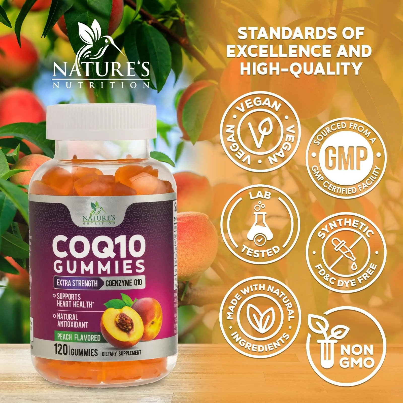 CoQ10 Gummies 100mg Per Serving - 3X Strength, High Absorption, Antioxidant Supplement for Heart Health Support & Energy Production, Ultra Coenzyme Q10 Vitamins, Coq 10 Supplements - 120 Gummies - Image 7