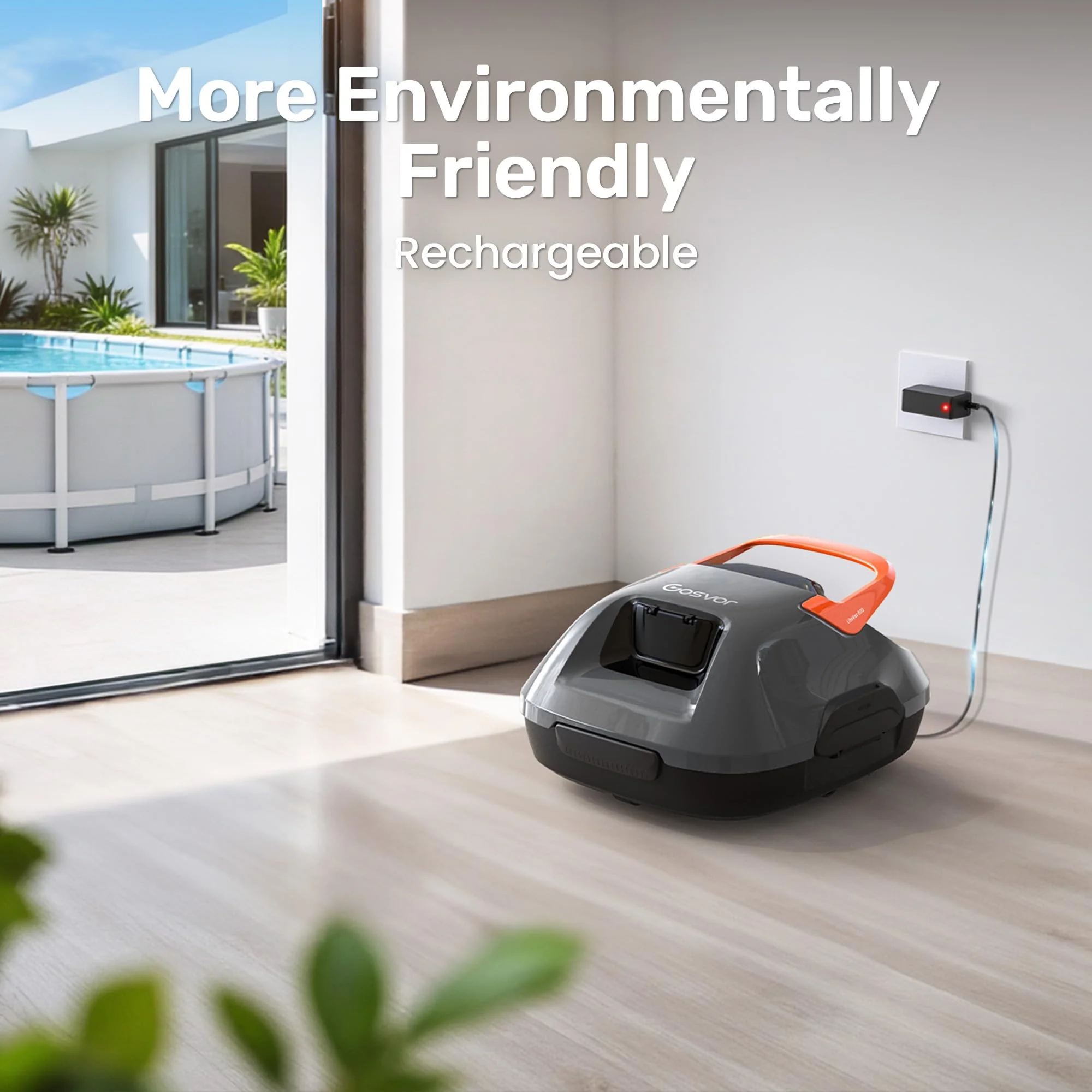 Cordless Robotic Pool Cleaner, Pool Vacuum for Above Ground Pool Lasts 90 Min, Portable, Self-Parking, Ideal for Pools up to 860 sq.ft - Image 2