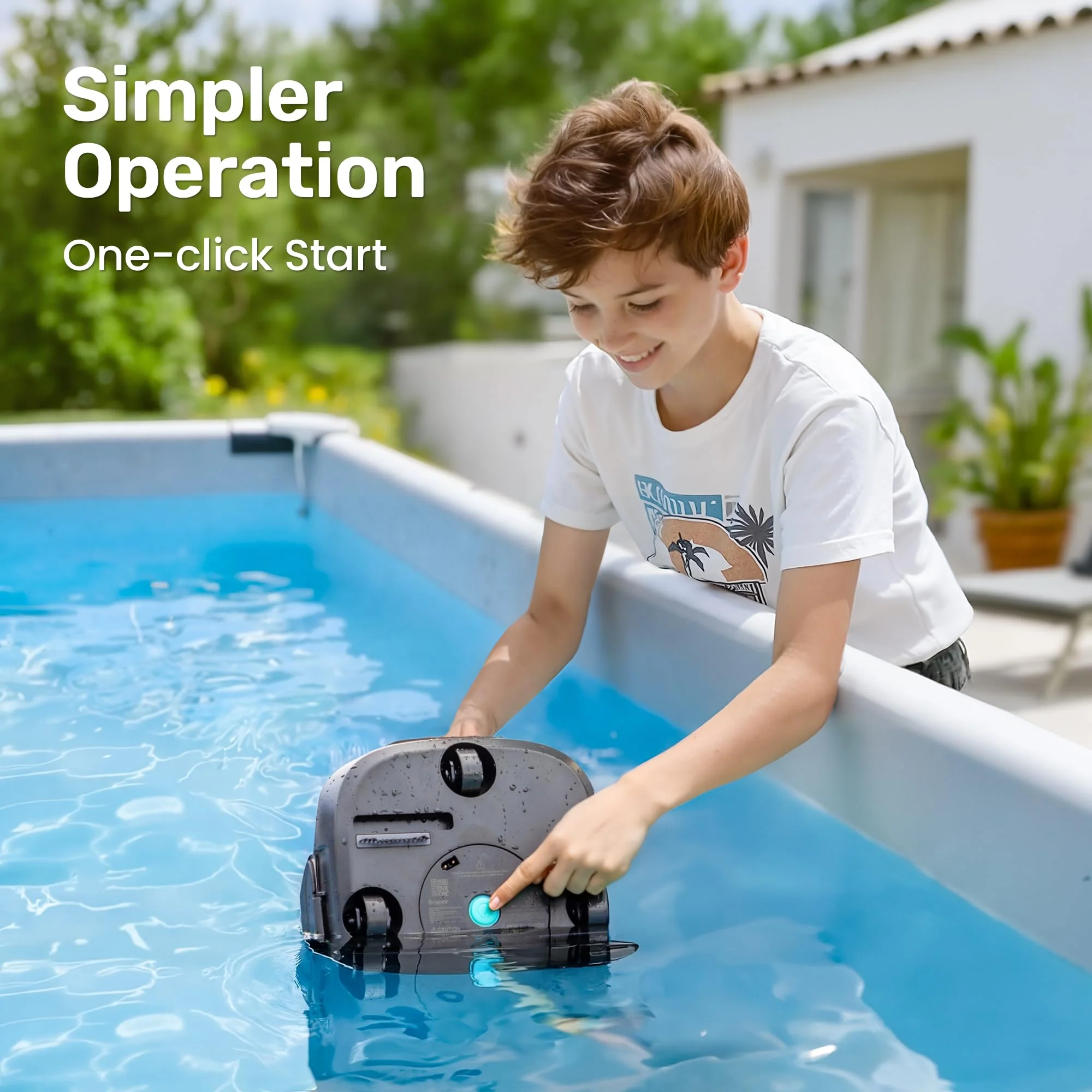 Cordless Robotic Pool Cleaner, Pool Vacuum for Above Ground Pool Lasts 90 Min, Portable, Self-Parking, Ideal for Pools up to 860 sq.ft - Image 7