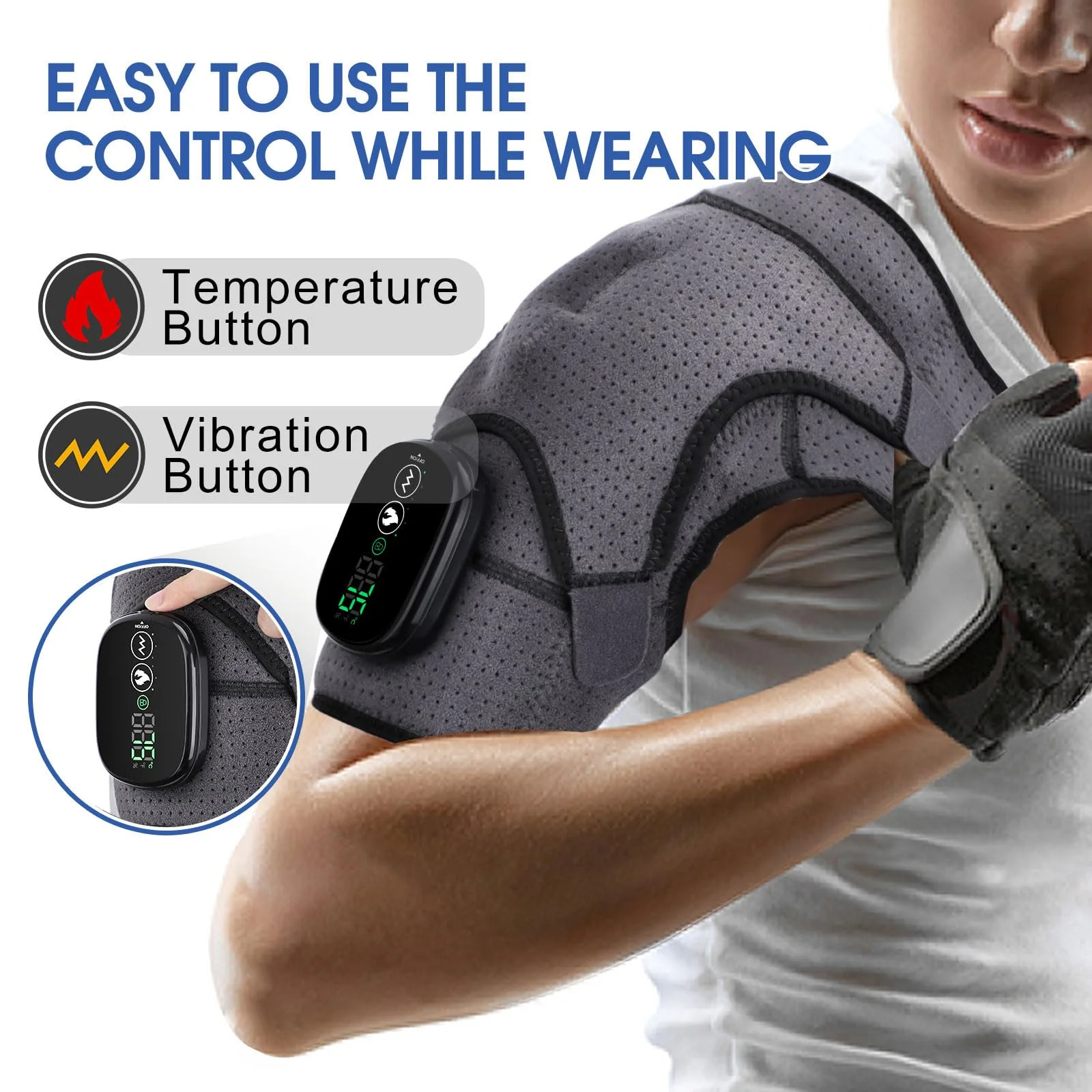 Cordless Shoulder Heating Pad, Heated Shoulder Wrap with Vibration, Shoulder Massager Heated Shoulder Brace for Women Men, FSA Approved Products - Image 9