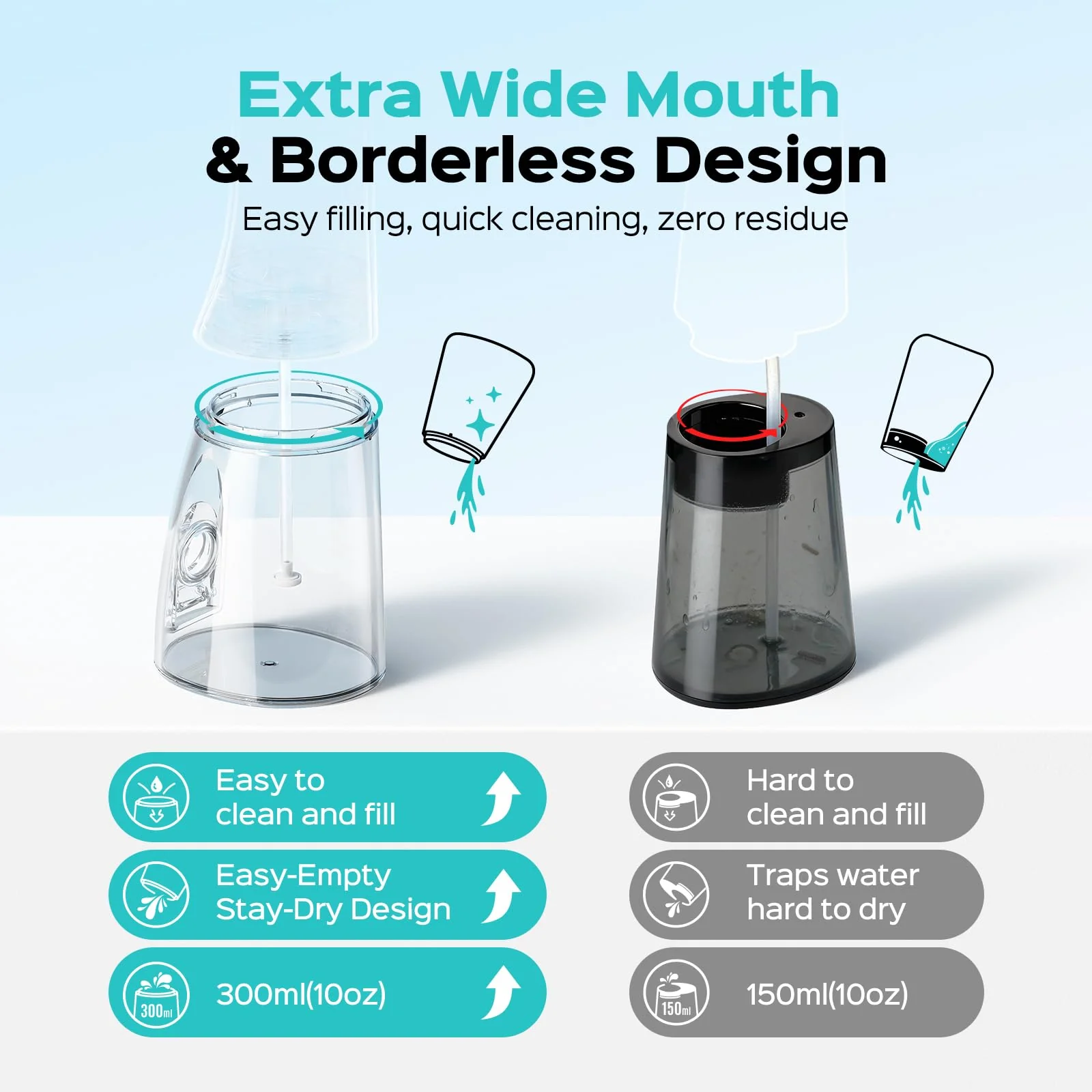 COSLUS Portable Water Flosser for Teeth: 3 Modes & 6 Pressure Settings with Jet Mode Water Dental Pick for Orthodontic, Braces, Sensitive Gums, Compact for Travel, 300ML for Multiple Users, Green C51 - Image 7