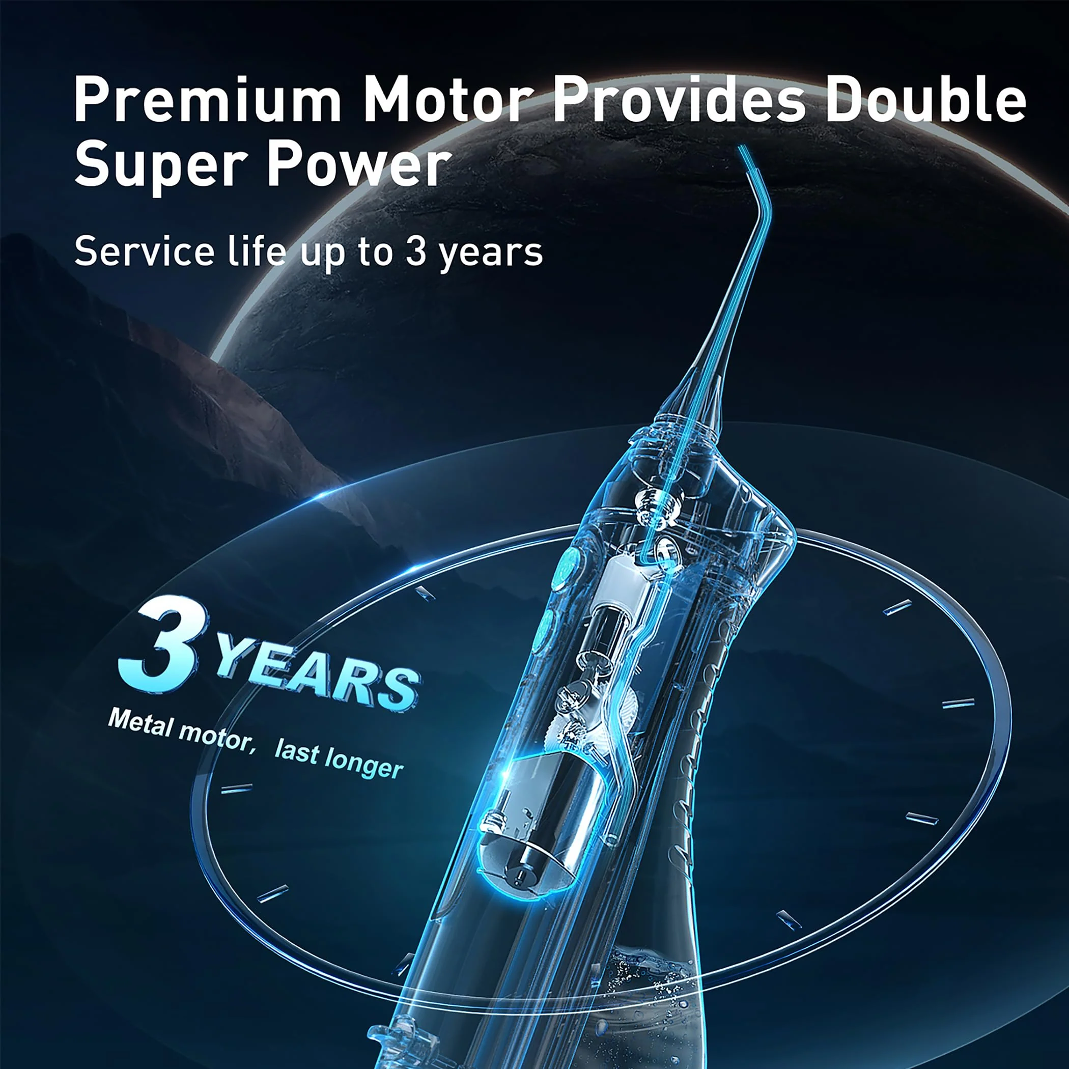 COSLUS Water Dental Flosser Teeth Pick C20: Portable Cordless Oral Irrigator 300ML Rechargeable Travel Irrigation Cleaner IPX7 Waterproof Electric Flossing Machine for Teeth Cleaning - Image 7
