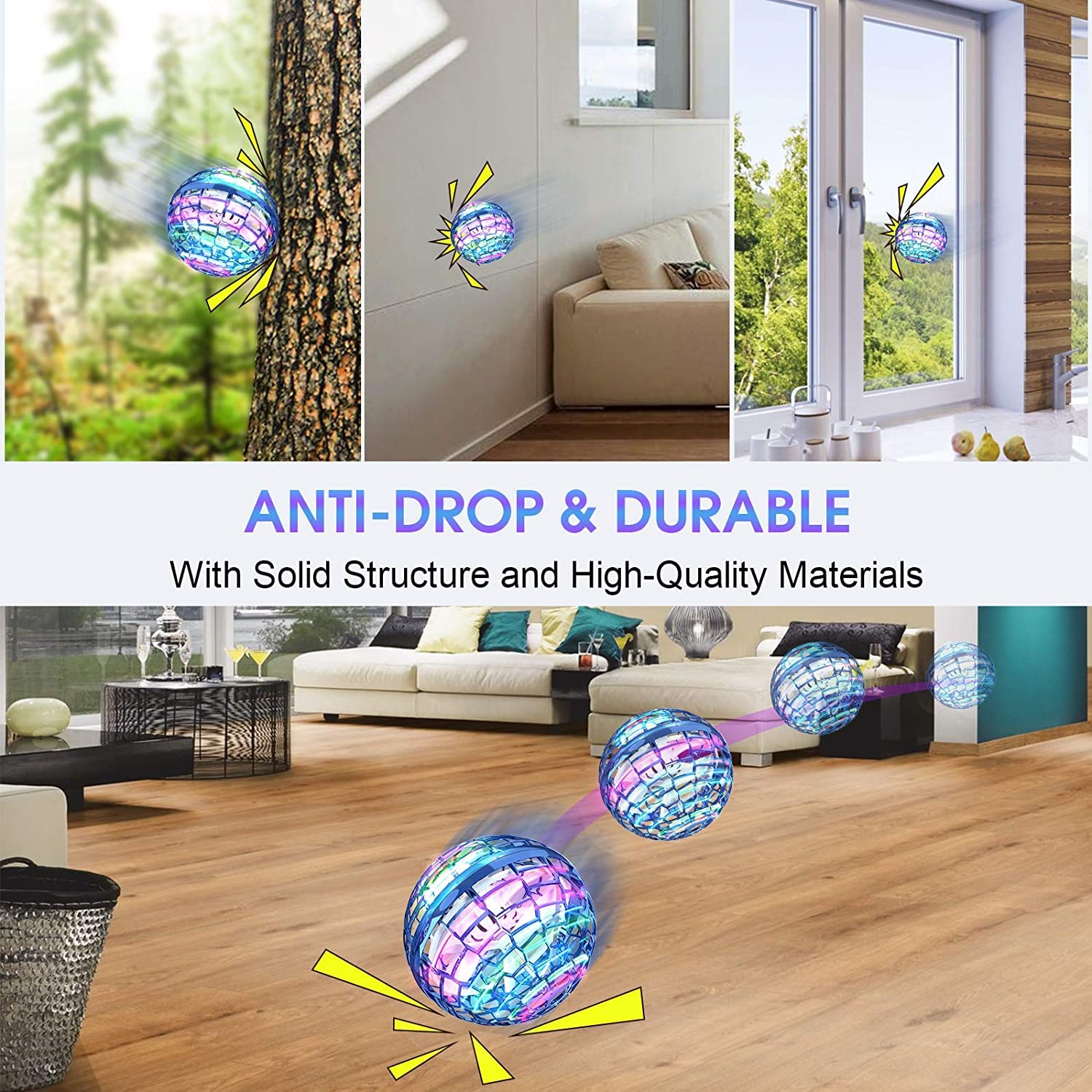 Cosmic Fly Ball 2025 Flying Orb Ball with Lights,UFO Hand Operated Mini Drone for Kid,Galactic Fidget Spinner Boomerang Hover Balls,Christmas Birthday Gifts Toy for 6 7 8 9 10+ Year Old Boy Girl Teens - Image 2