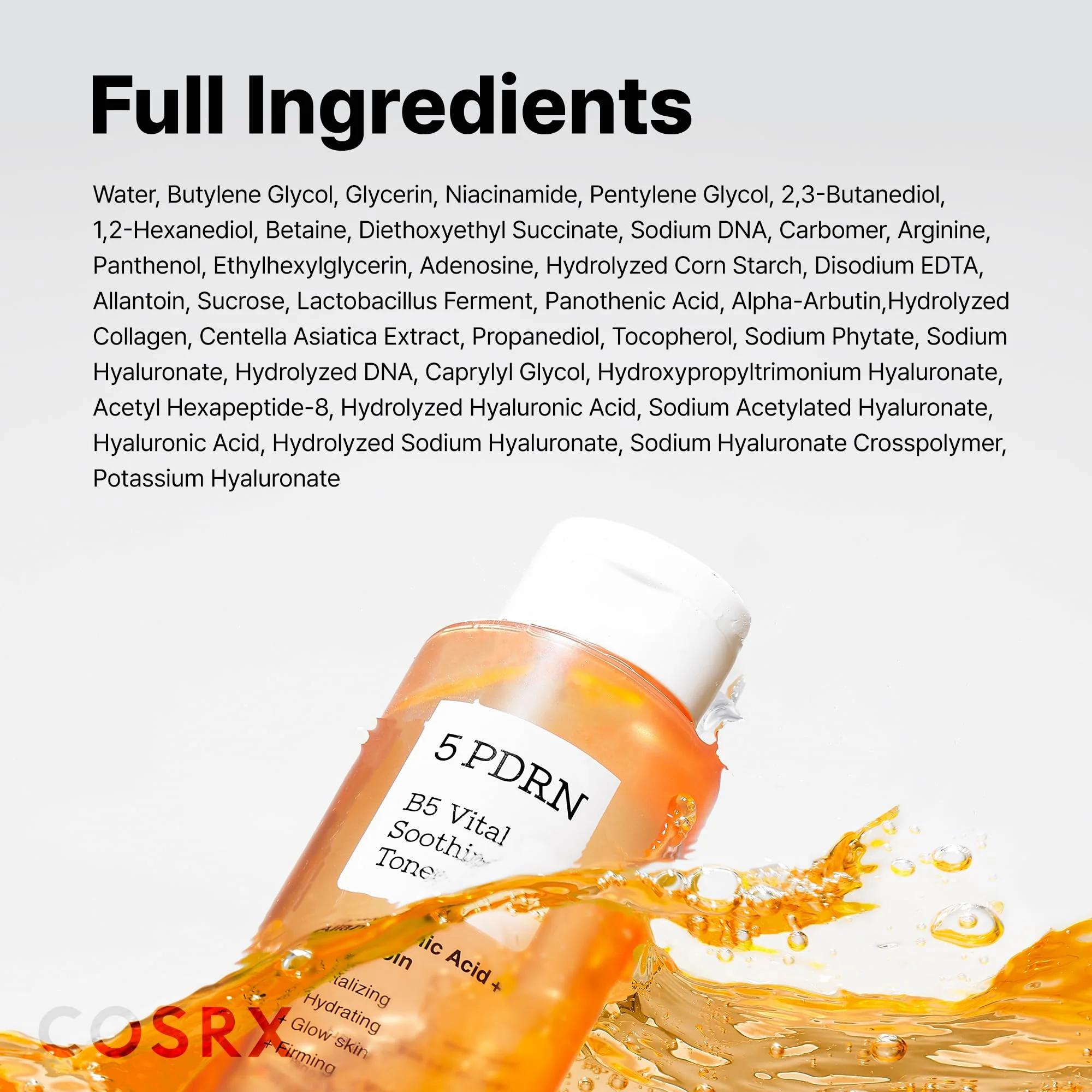 COSRX 5 PDRN B5 Vital Soothing Toner - Korean Toner for Rejuvenating & Soothing Skin with Salmon DNA, Centella, Lactobacillus PDRN & Panthenol, Korean Skin Care (280ml/9.46 fl.oz.) - Image 2
