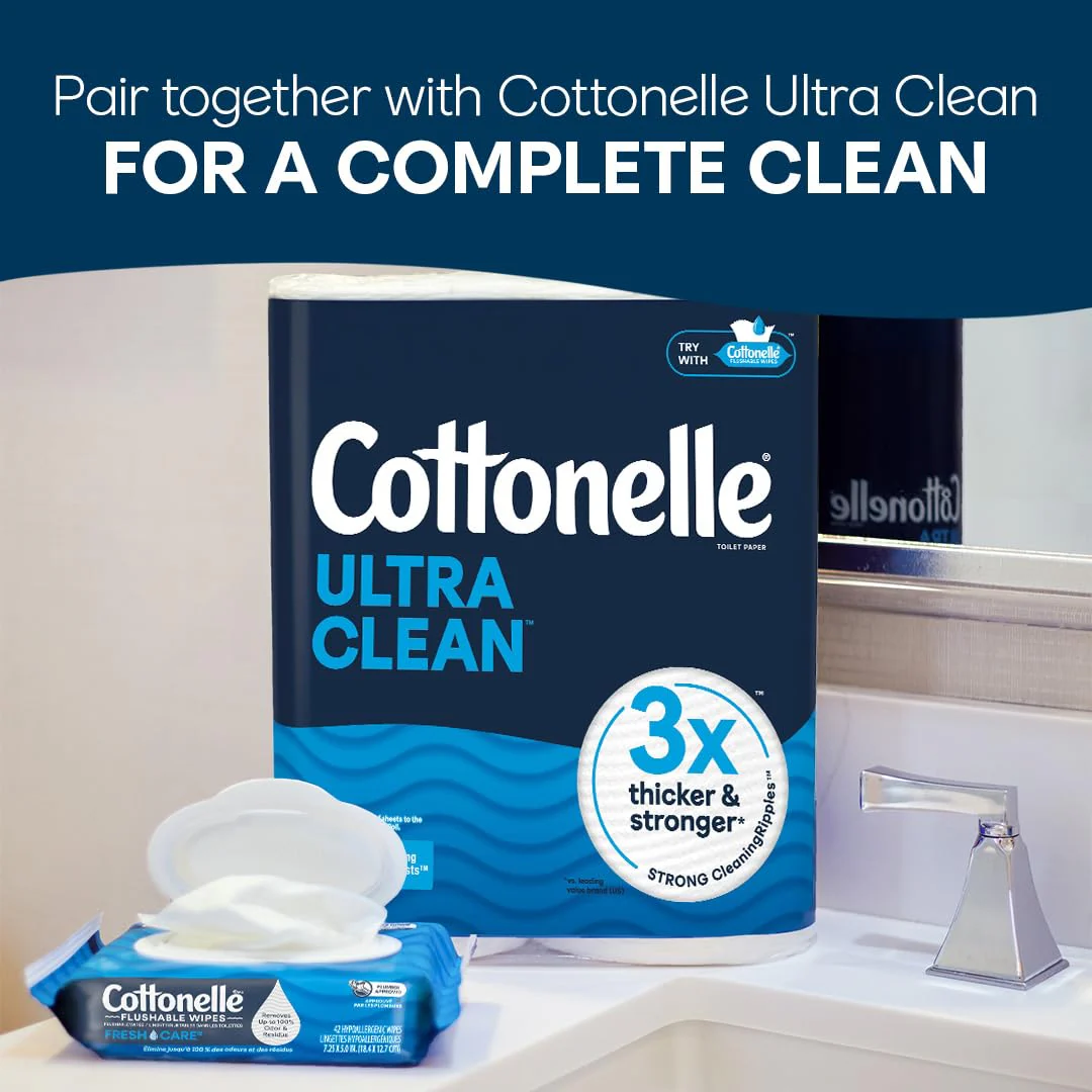 Cottonelle Fresh Care Flushable Wet Wipes, Adult Wet Wipes, 4 Flip-Top Packs, 42 Wipes Per Pack (168 Total Wipes), Packaging May Vary - Image 9