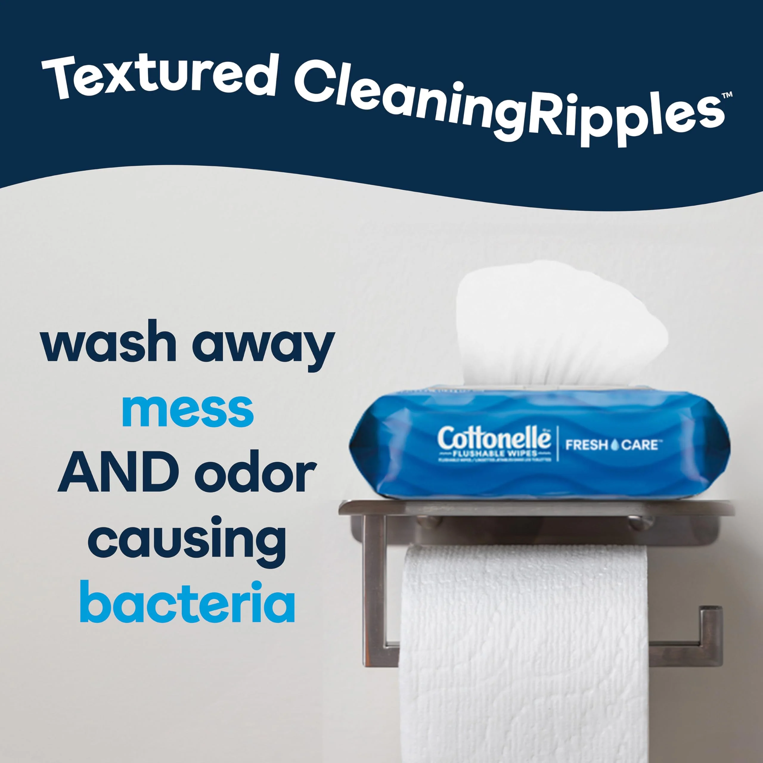 Cottonelle Fresh Care Flushable Wet Wipes, Adult Wet Wipes, 4 Flip-Top Packs, 42 Wipes Per Pack (168 Total Wipes), Packaging May Vary (Pack of 4) - Image 5