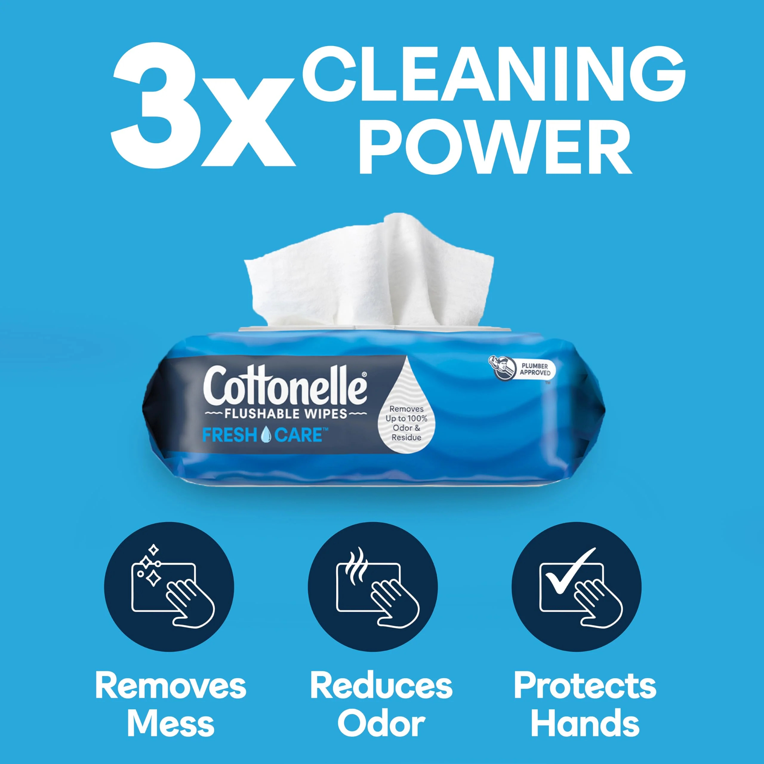 Cottonelle Fresh Care Flushable Wet Wipes, Adult Wet Wipes, 4 Flip-Top Packs, 42 Wipes Per Pack (168 Total Wipes), Packaging May Vary (Pack of 4) - Image 8