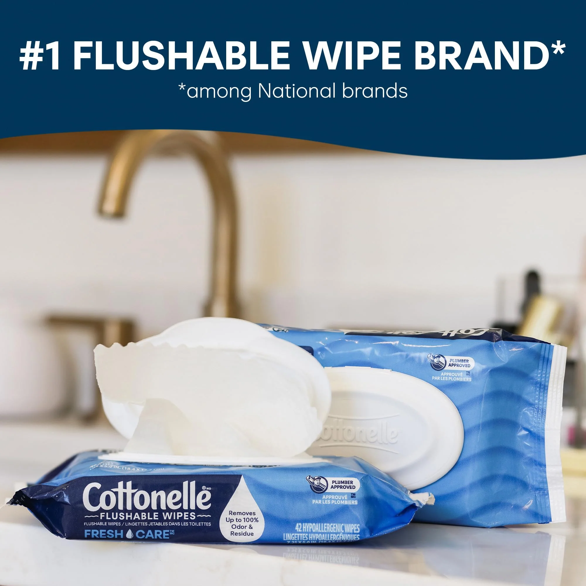 Cottonelle XL Flushable Wet Wipes, Adult Wipes Large, 8 Flip-Top Packs, 45 Wipes Per Pack (360 Total Wipes), Packaging May Vary - Image 7