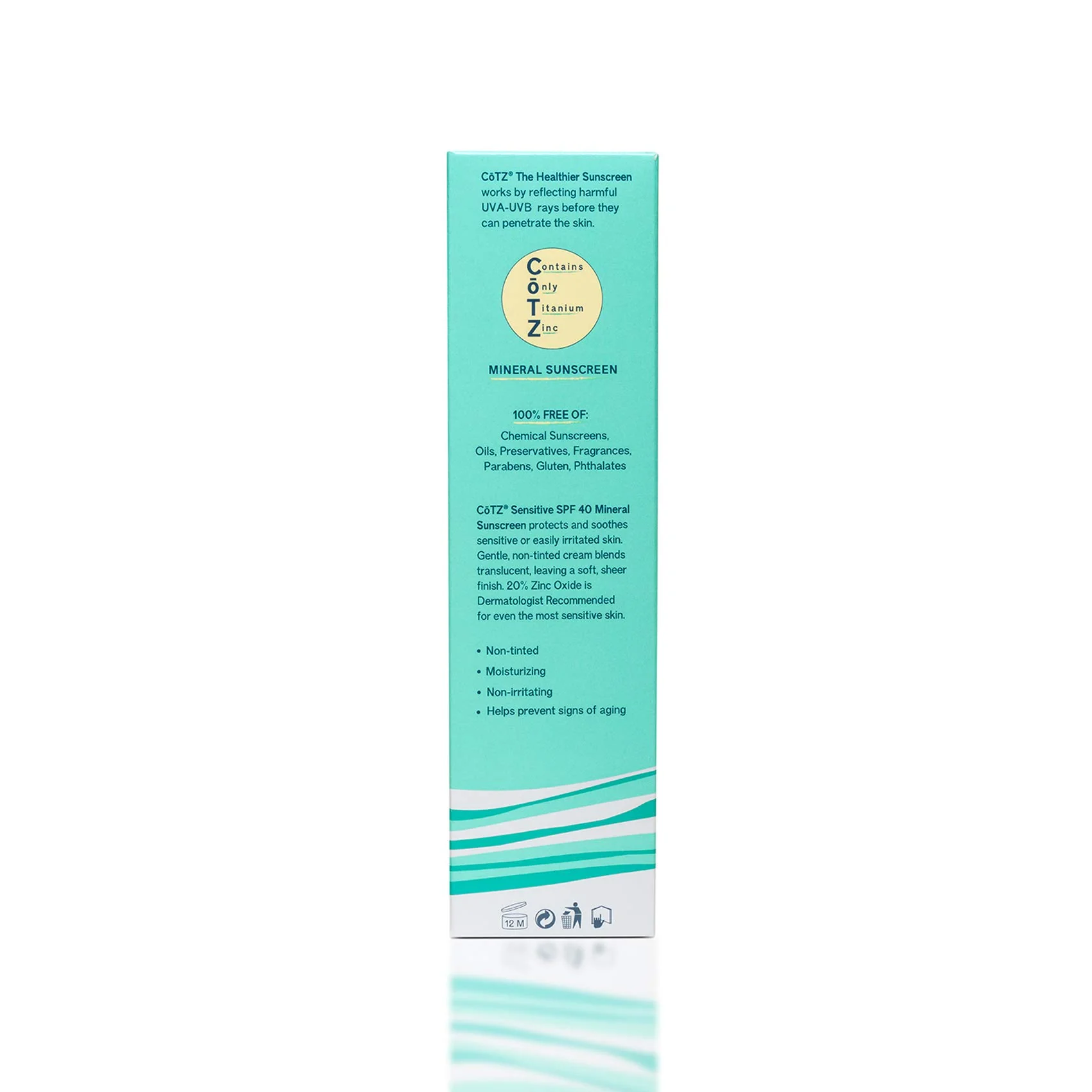 COTZ Sensitive Non-Tinted Zinc Oxide Mineral Sunscreen for Body and Face; Broad Spectrum SPF 40; 3.5 oz / 100 g - Image 3