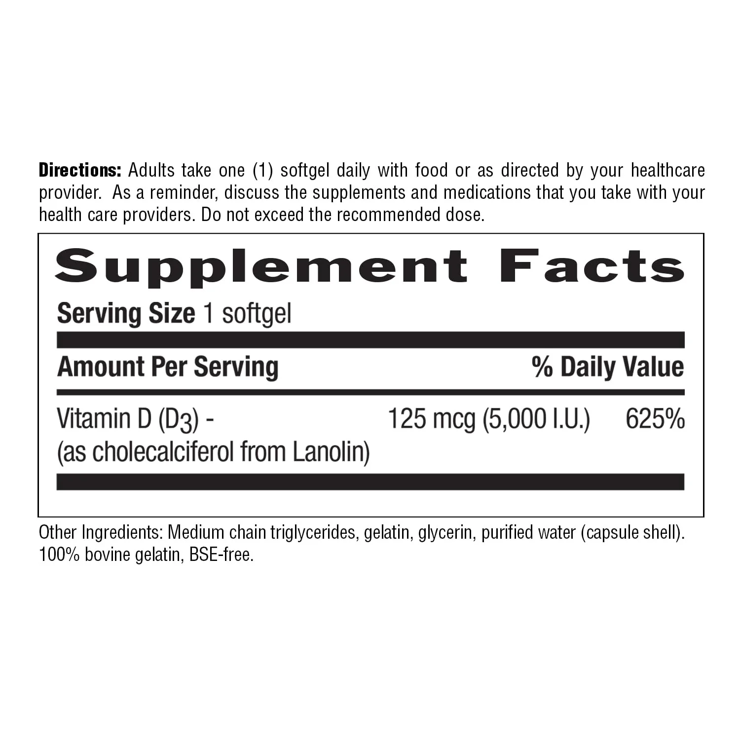 Country Life Vitamin D3 5000 IU for Immune and Bone Health, Calcium Absorption, and Colon Health - Sustainable Source from Lanolin, Available in Various Strengths - Image 4
