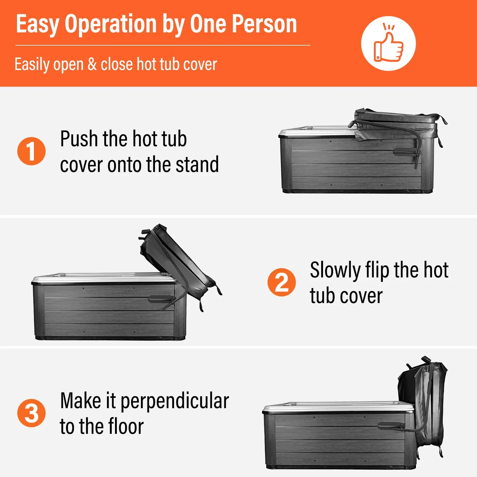 Cover Lifter, Hot Tub Cover Lifter,Pivot Top Mount Spa & Hot Tub Cover Lift Removal System Reinforced Brackets with 3 Hook Towel Rack,Fit for Most Spa Hot Tubs,Hot Tub Width Below 96" - Image 2