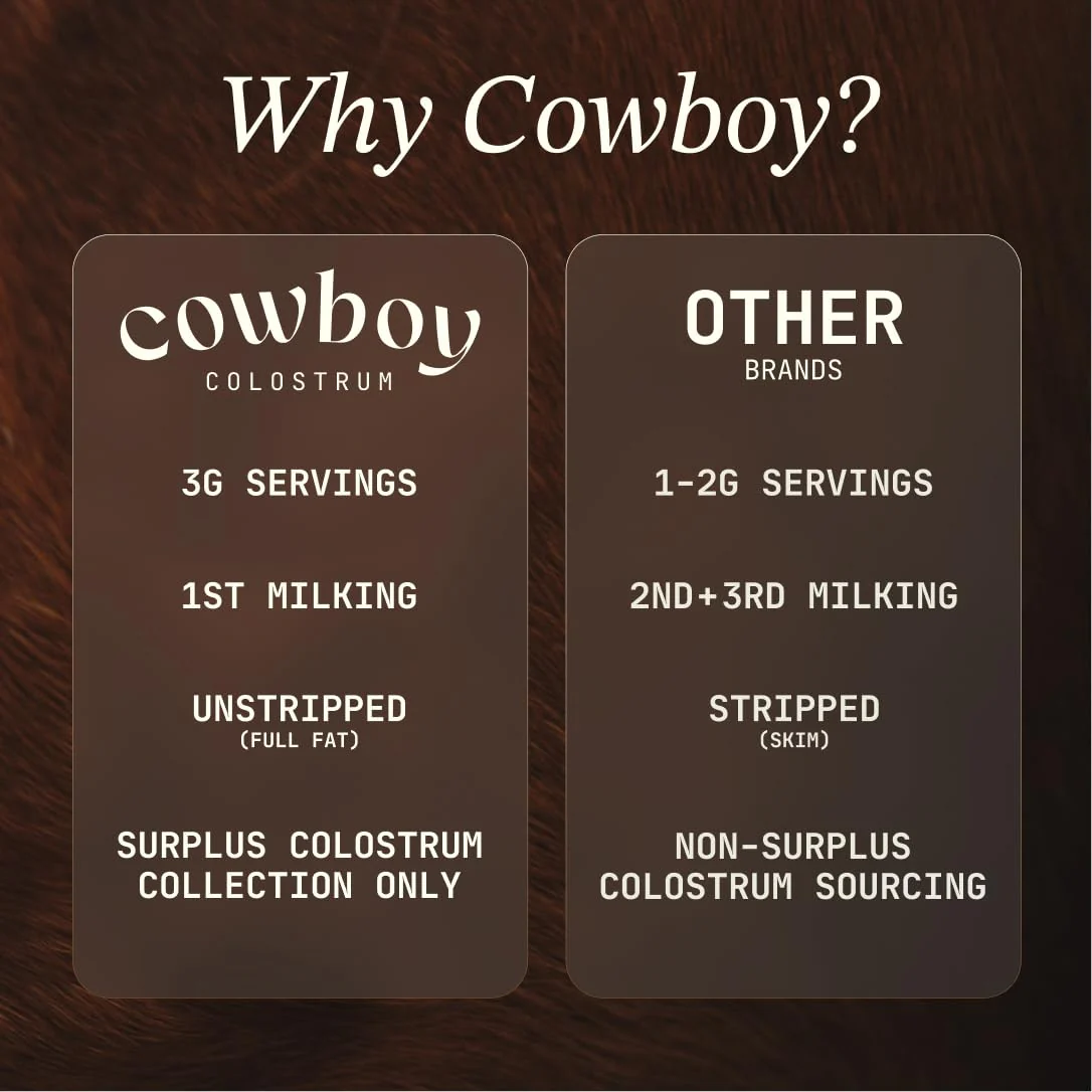 Cowboy - The Exclusive 1st Milking, Whole, Grass Fed Colostrum Supplement for Full Body Health - Bovine Colostrum Powder Packed w/Bioactive Nutrients - Sugar Free (Chocolate, 40 Servings) - Image 5