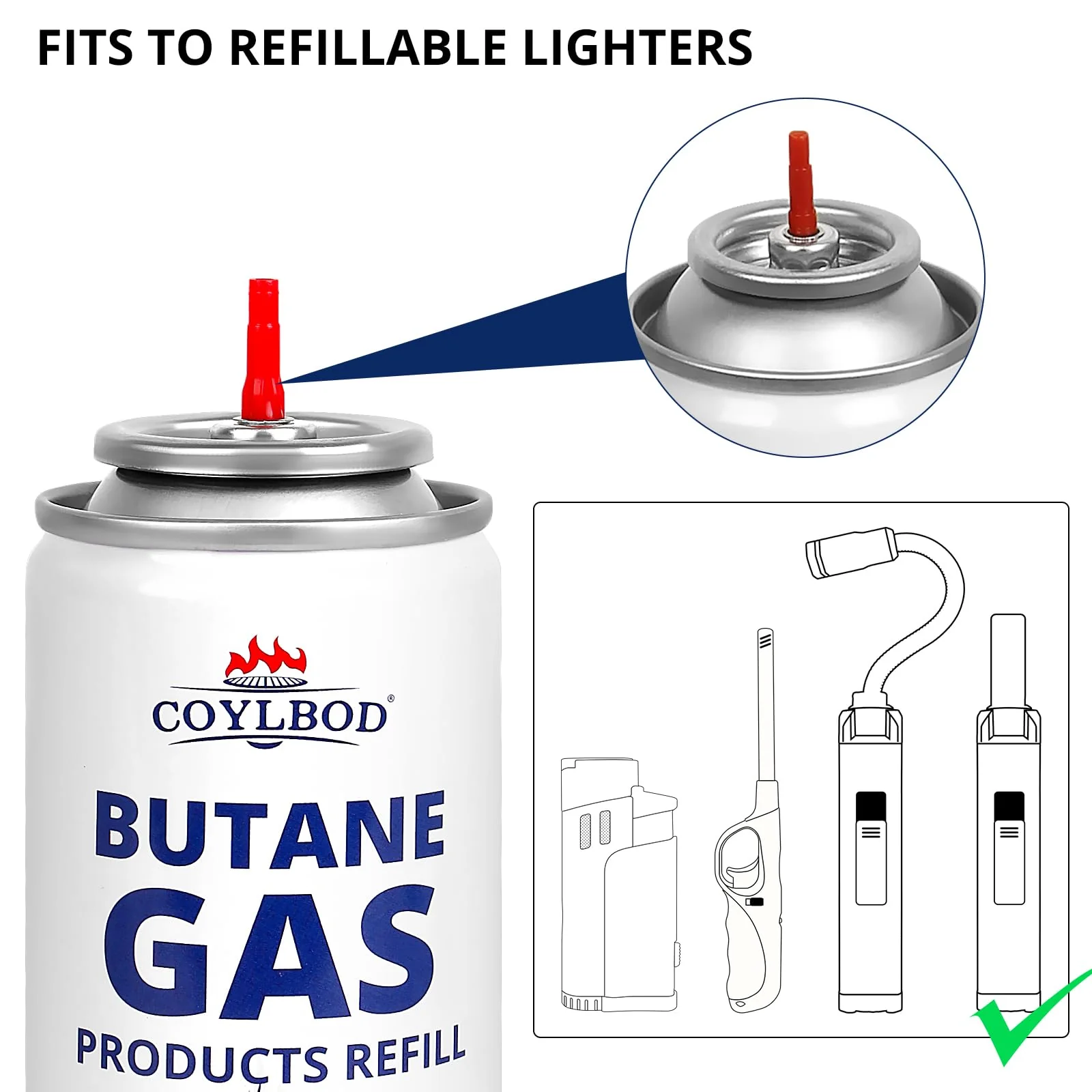 CoYlBod Butane Refill, Premium Butane Fuel 115 ml, 99.99% Pure Butane Lighter Refill for Torch Lighter (2 Can) - Image 4
