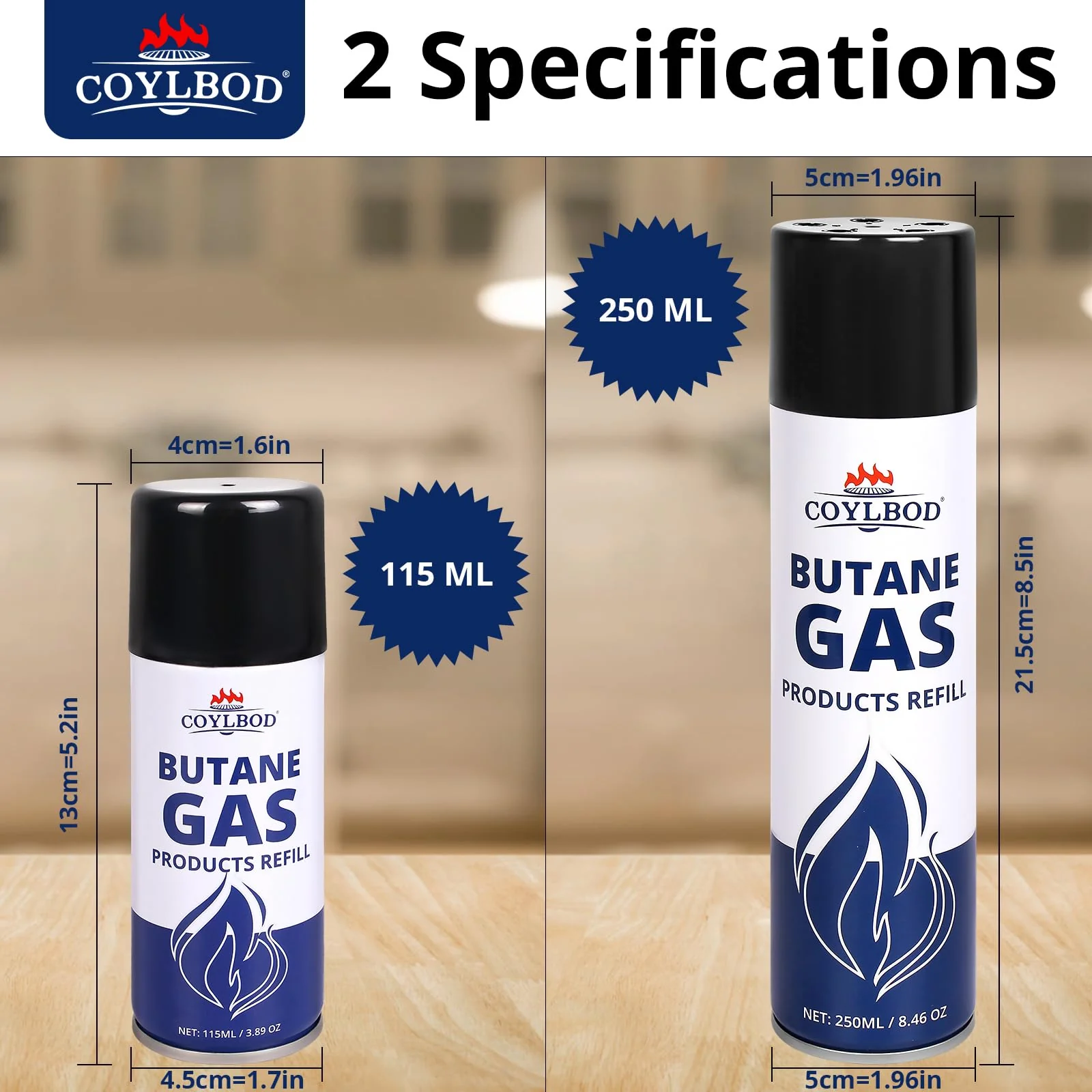 CoYlBod Butane Refill, Premium Butane Fuel 115 ml, 99.99% Pure Butane Lighter Refill for Torch Lighter (2 Can) - Image 6