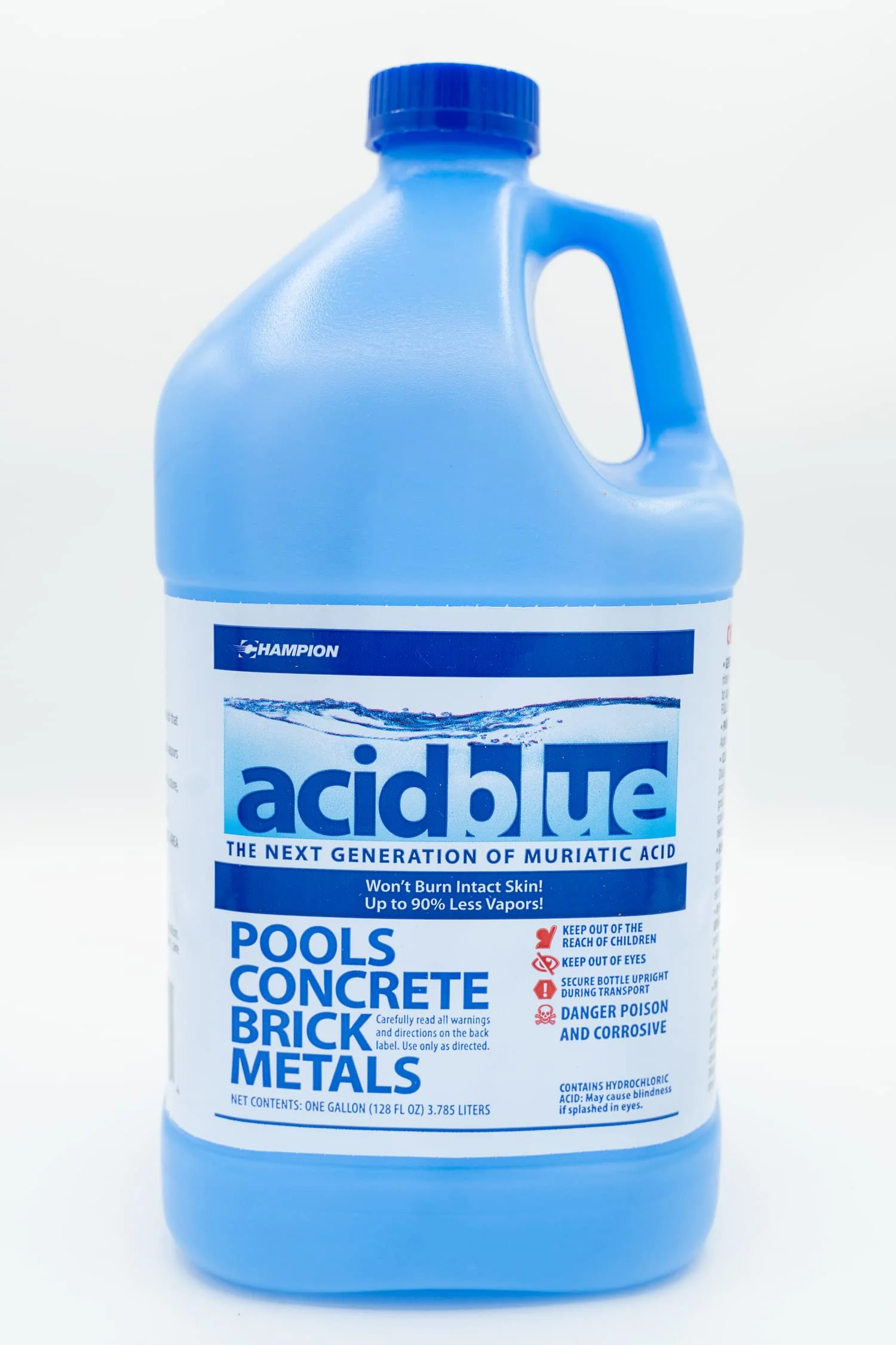 CPDI Acid Blue Muriatic Acid Swimming Pool pH Reducer Balancer and Concrete Cleaner | Buffered, Low-Fume - 1 Gallon - Image 2