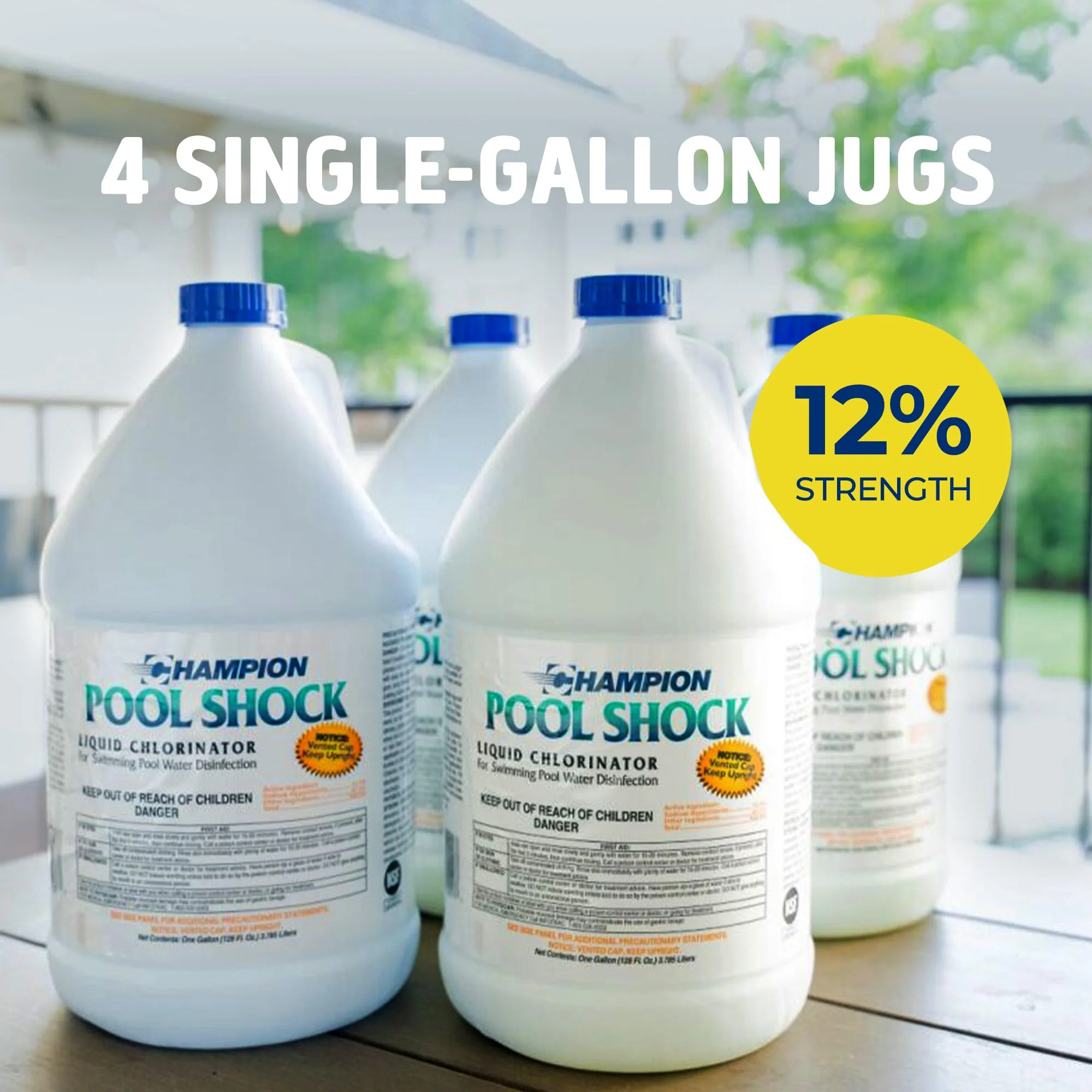 CPDI Champion 4-Pack Pool Shock Liquid Chlorine, 12.5 Sodium Hypochlorite, 1 Gallon – Ready-to-Use Treatment for Clear Water and Algae Control in Above Ground & Inground Swimming Pools - Image 8