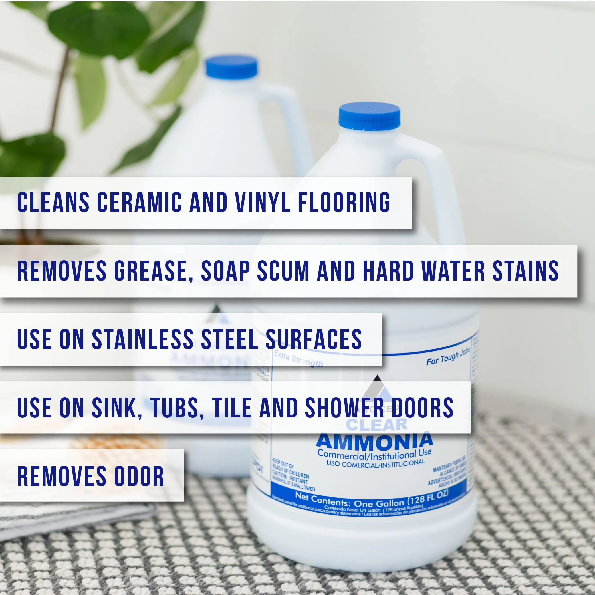 CPDI Clear Ammonia Cleaner Liquid, 1 Gallon, Multipurpose, Multi-Surface Cleaning Solution Removes Grease, Hard Water Stains, and Odors, Kitchen and Bathroom Use - Image 5