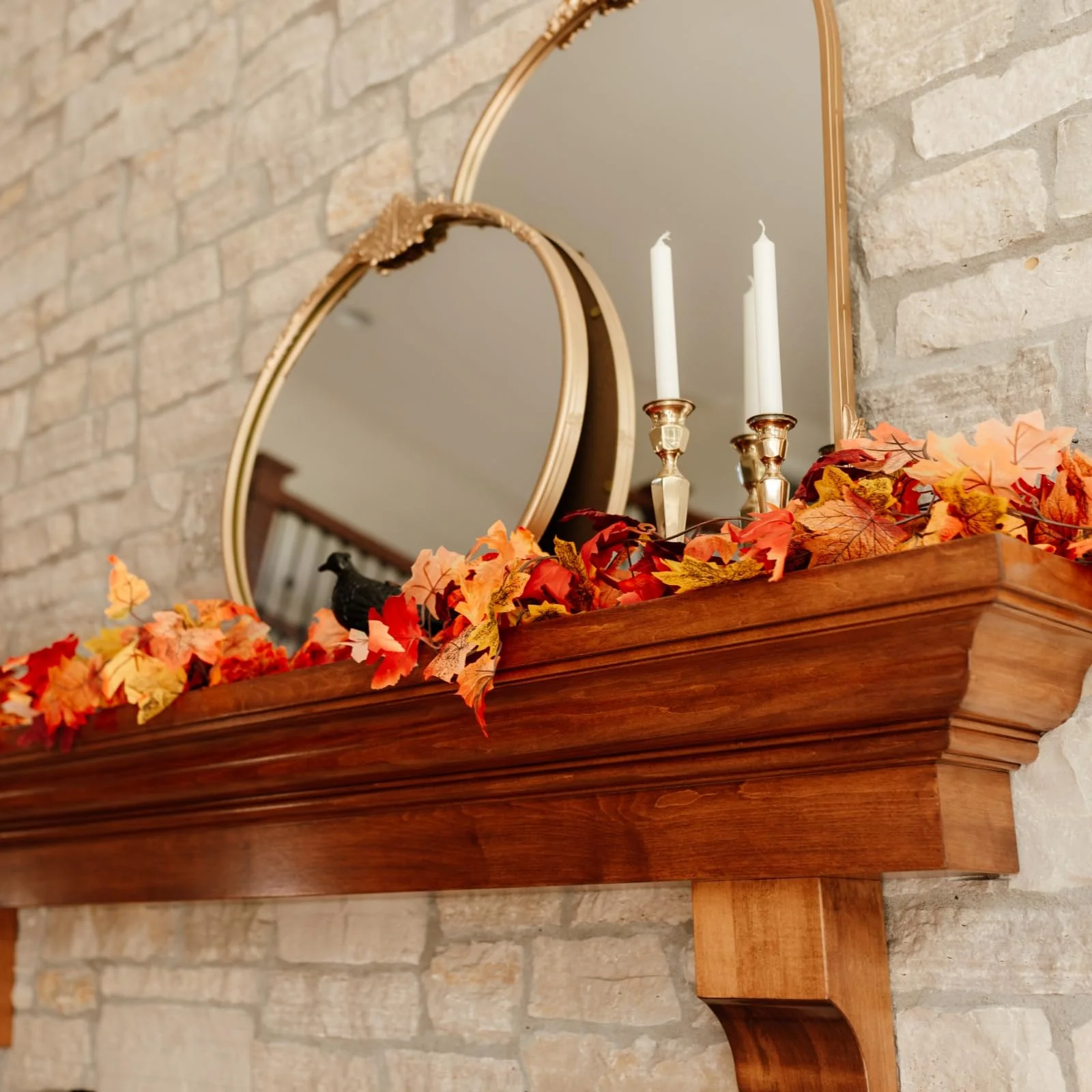 CQURE 4 Pack Fall Leaf Garland, Total 23.6Ft Artificial Fall Vines Autumn Garland Fall Maple Leaves Thanksgiving Decor for Home Wedding Fireplace Christmas - Image 3