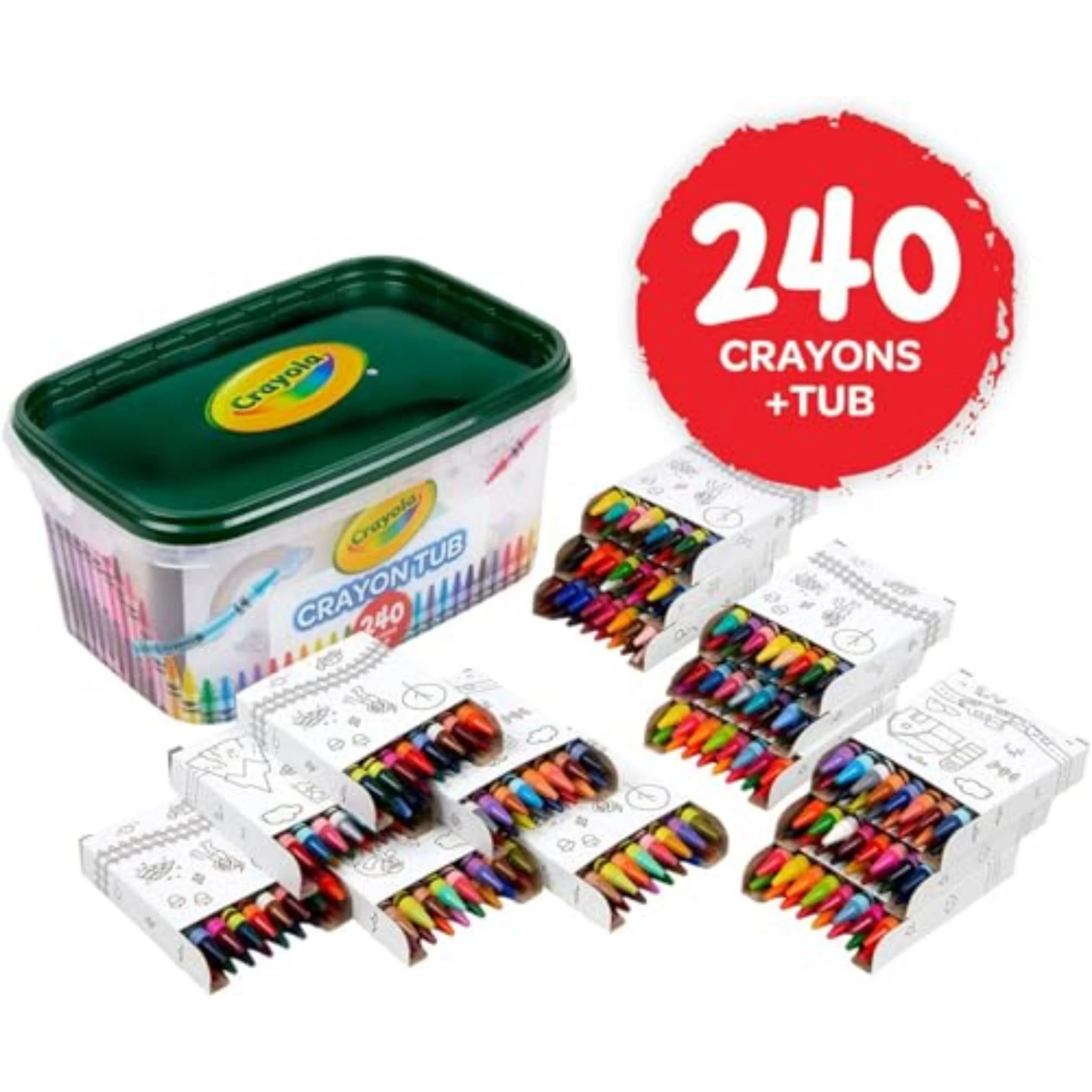 Crayola Crayon Tub (240ct), Bulk Crayons for Kids, Stocking Stuffers for Kids, Holiday & Christmas Gifts for Toddlers, Bag Fillers, Classroom Art Supplies, Ages 3+ [Amazon Exclusive] - Image 7
