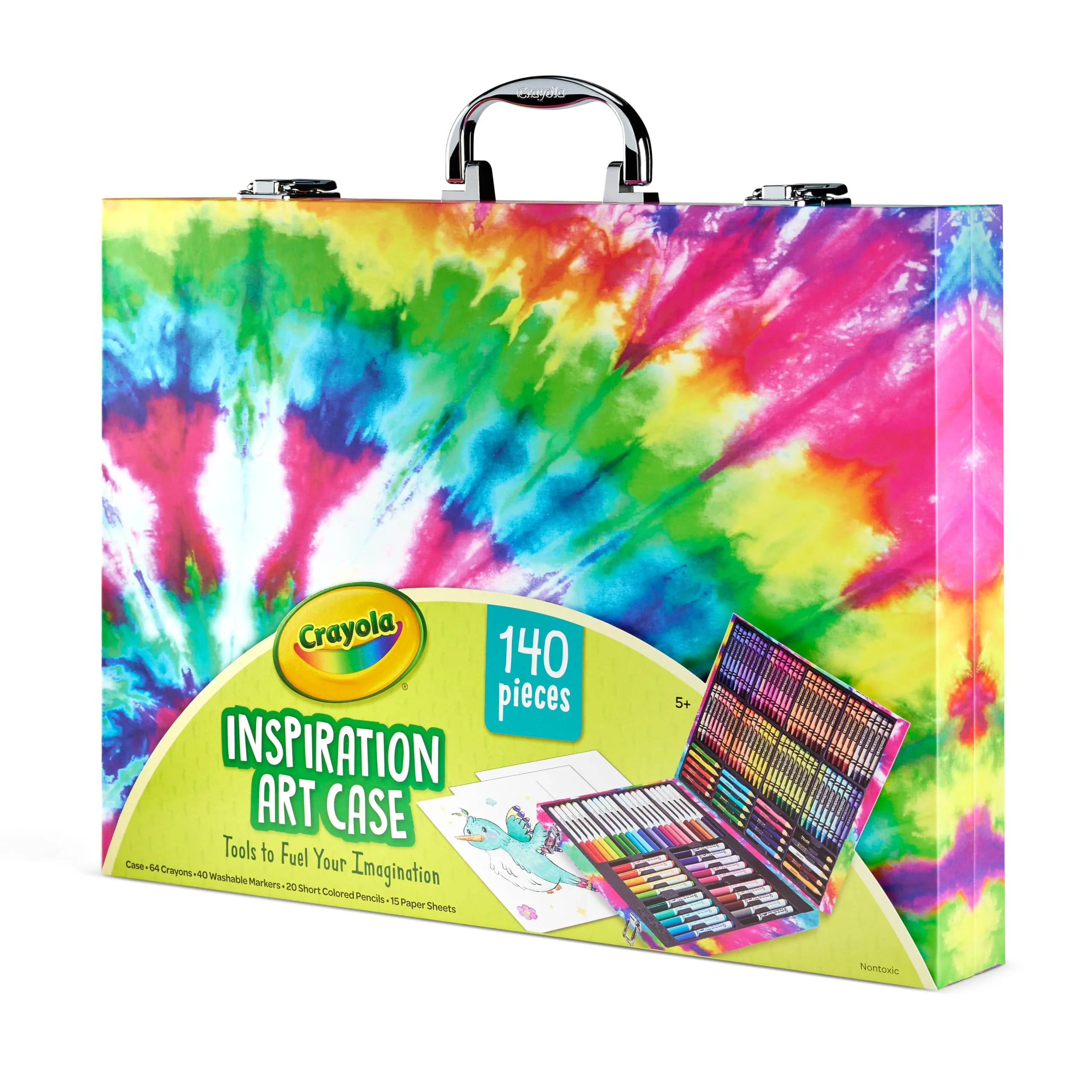 Crayola Inspiration Art Case Coloring Set - Tie-Dye (140ct), Art Supplies Set For Kids, Travel Drawing Kit, Holiday & Christmas Gift for Girls & Boys, Ages 5+ [Amazon Exclusive] - Image 4