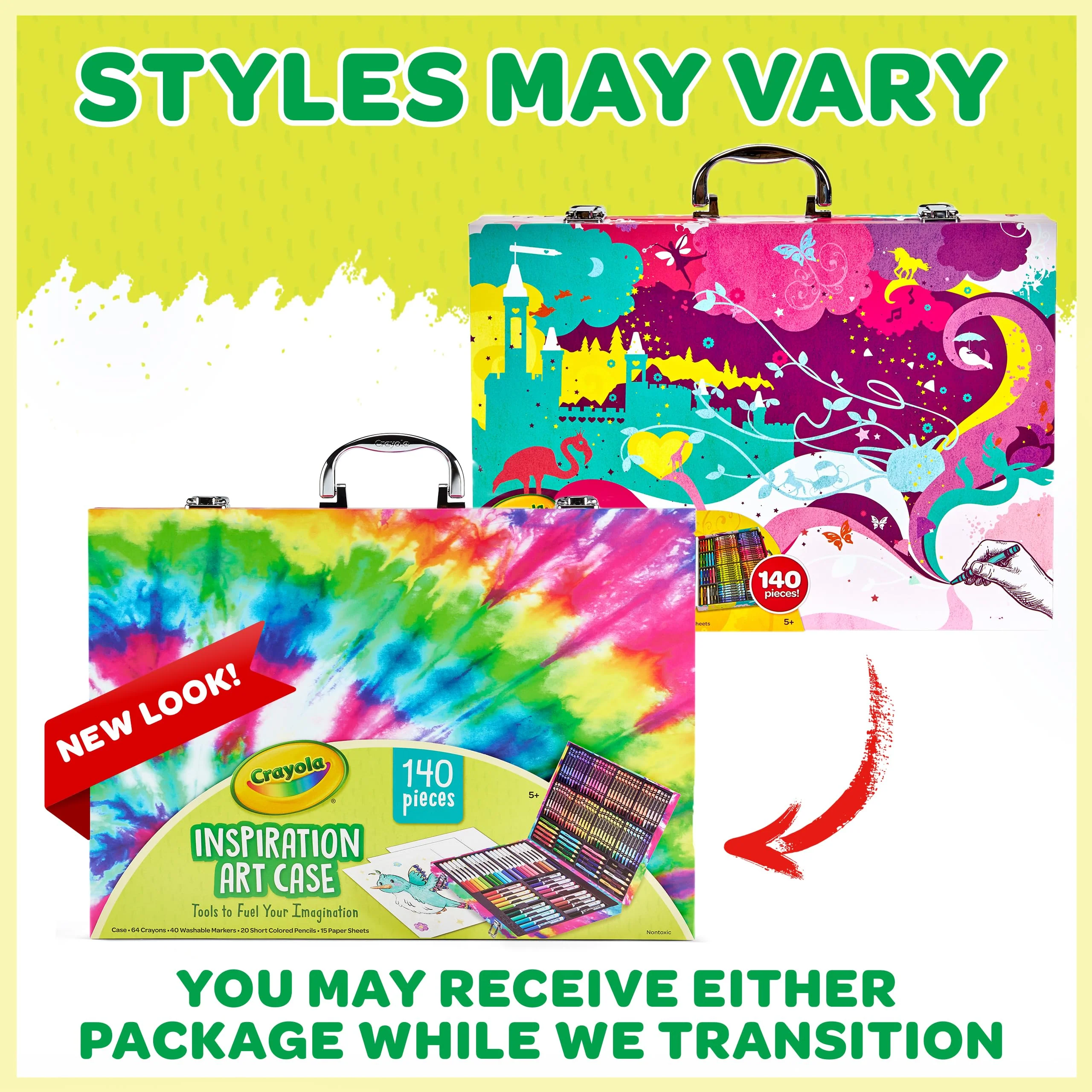 Crayola Inspiration Art Case Coloring Set - Tie-Dye (140ct), Art Supplies Set For Kids, Travel Drawing Kit, Holiday & Christmas Gift for Girls & Boys, Ages 5+ [Amazon Exclusive] - Image 6