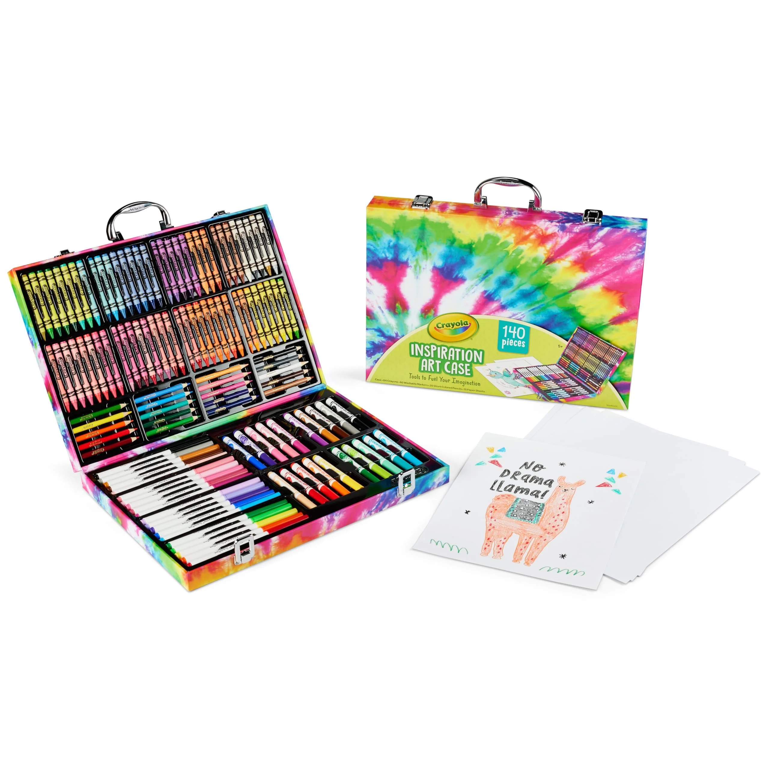 Crayola Inspiration Art Case Coloring Set - Tie-Dye (140ct), Art Supplies Set For Kids, Travel Drawing Kit, Holiday & Christmas Gift for Girls & Boys, Ages 5+ [Amazon Exclusive] - Image 7