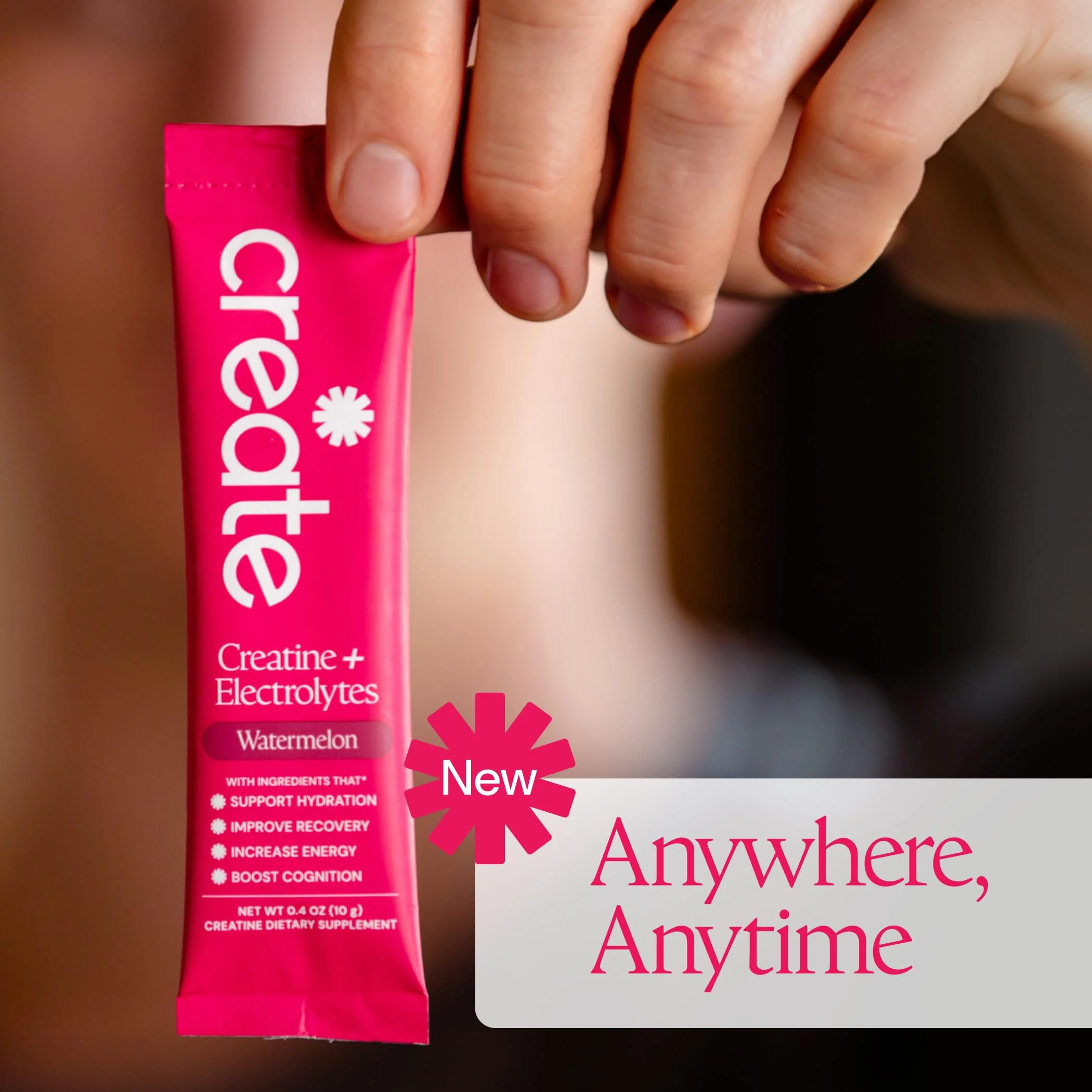 Create Creatine + Electrolytes Mix - Creatine Monohydrate Stick Packs, Supports Energy and Hydration, NSF Certified for Sport, 30 Count, Watermelon - Image 6