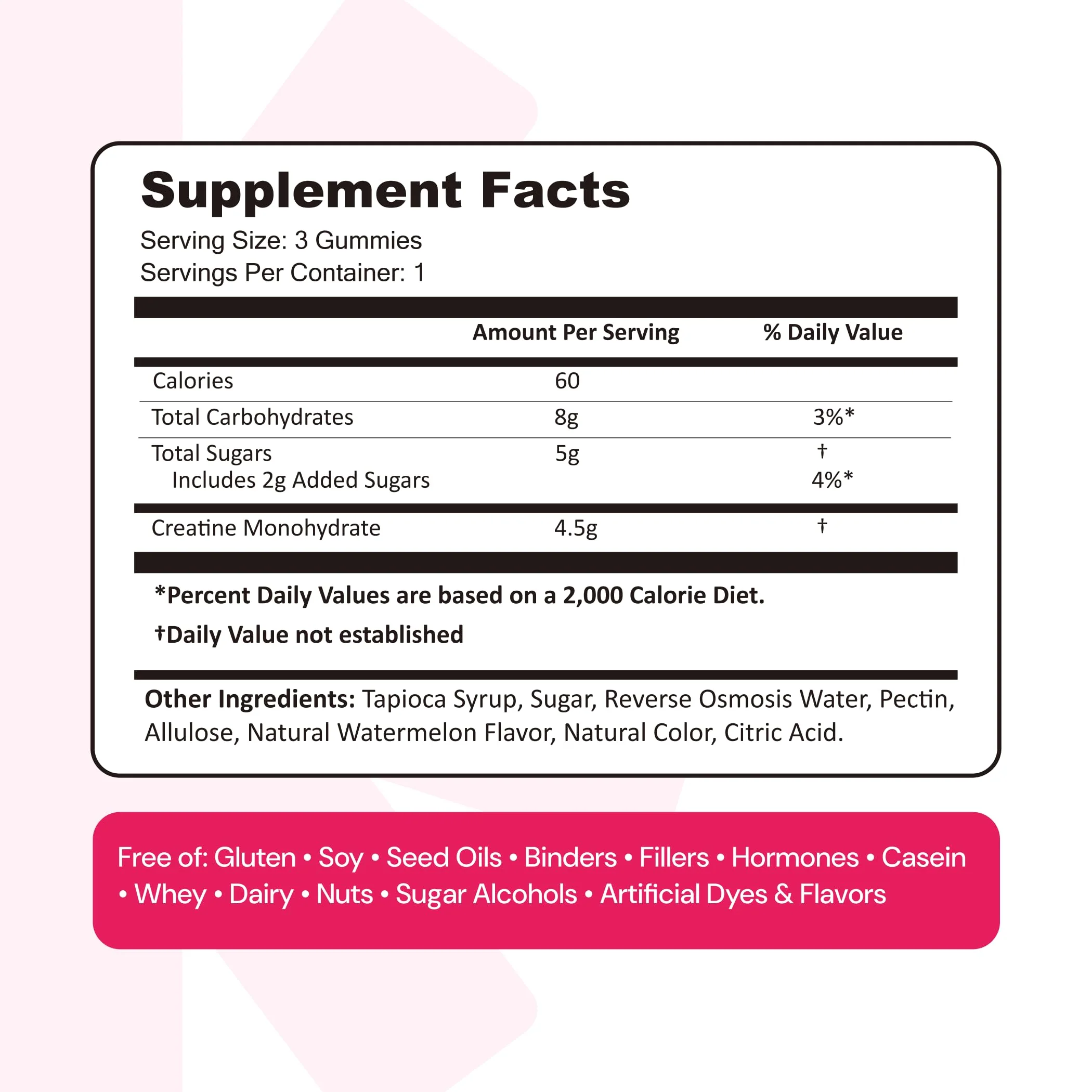 Create Creatine Monohydrate Gummies for Men & Women, Boost Focus, Strength, and Endurance, Anti-Melting Formula, Vegan, Gluten-Free, Non-GMO, 1.5g of Creatine per Gummy (Watermelon) - Image 9