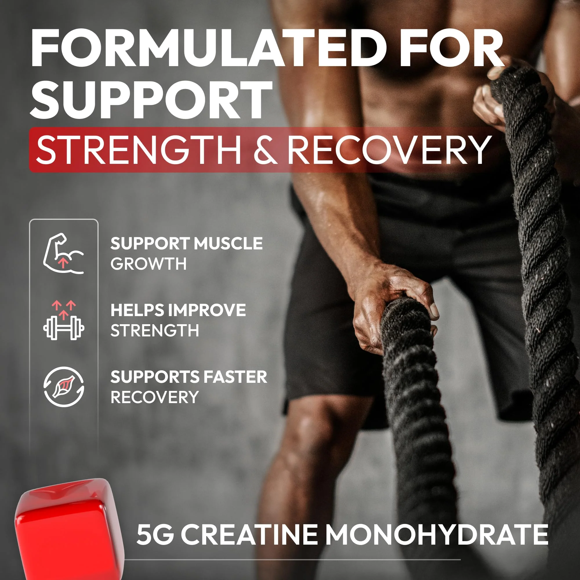 Creatine HCL for Adults 120 Gummies 6200mg - HCL Creatine Advanced Complex with L-Taurine + Vitamin B12 for Men & Women Muscle Strength & Builder, Energy Boost, Pre-Workout & Recovery Supplement - Image 6