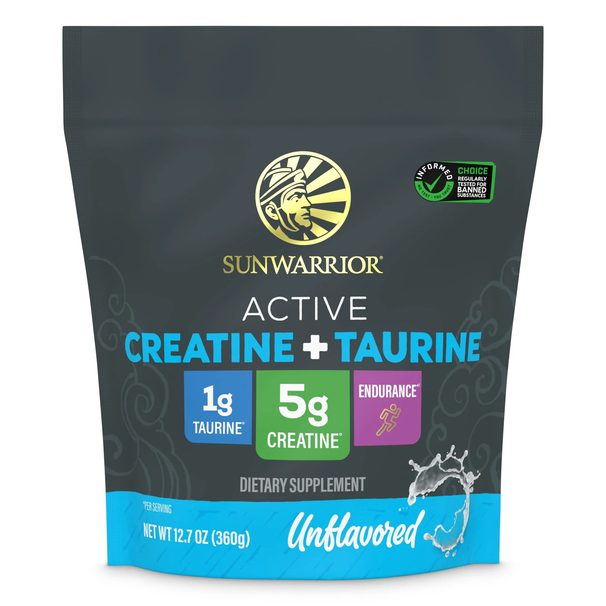 Creatine Monohydrate Powder Taurine Supplement, 5g Creatine Monohydrate 1g Taurine per Serving | Vegan Muscle Strength, Endurance & Recovery Support, Clean Performance Formula | 60 Servings Unflavored