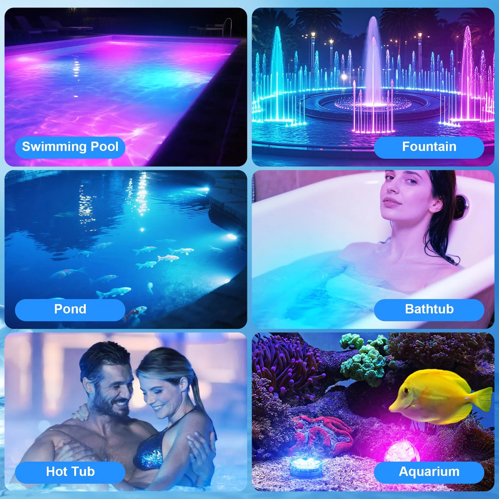 Creatrek Pool Lights with Remote, 10 Color Changing Pool Lights for Above Ground Pools, Battery Operated Submersible LED Lights for Pond, Bathtub, Hot Tub, Party, 4 Pack - Image 3