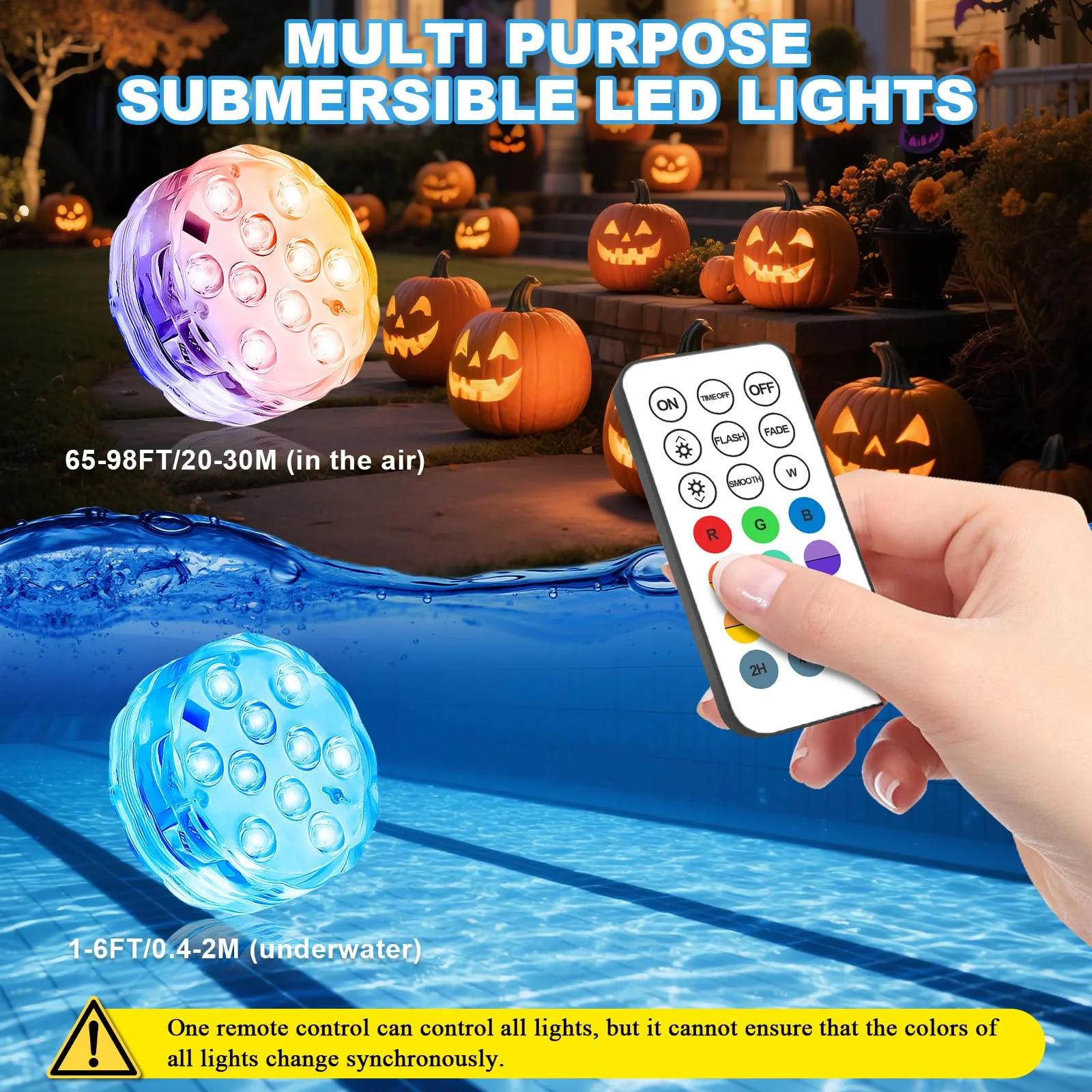 Creatrek Pool Lights with Remote, 10 Color Changing Pool Lights for Above Ground Pools, Battery Operated Submersible LED Lights for Pond, Bathtub, Hot Tub, Party, 4 Pack - Image 6