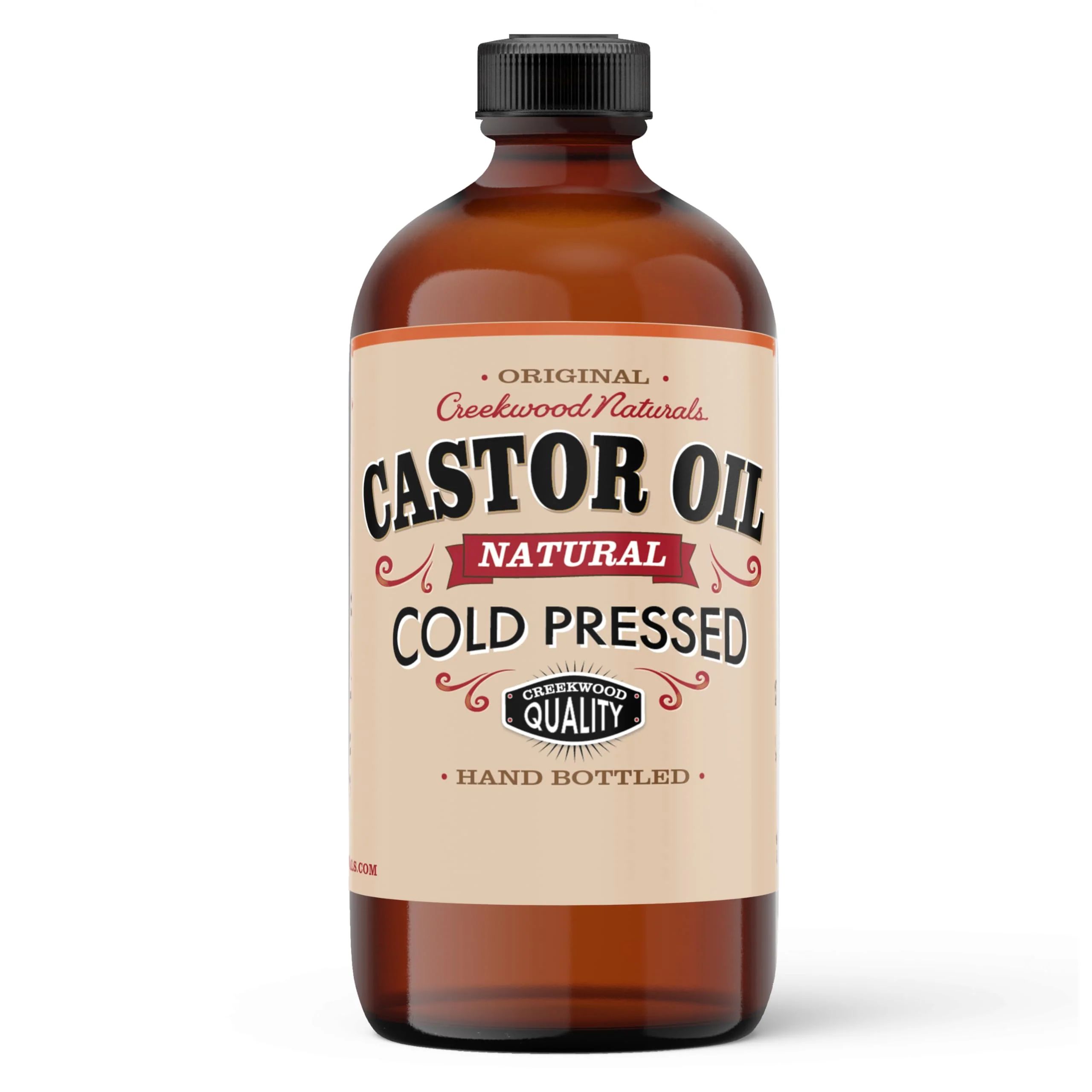 Creekwood Naturals NATURAL CASTOR OIL, 100% Pure, Cold Pressed, Hexane Free, For Hands, Dry Skin Moisturizer, Scalp, Thicker Eyebrows, Eyelashes, Hair - Glass Bottle (8 ounce) - Image 2