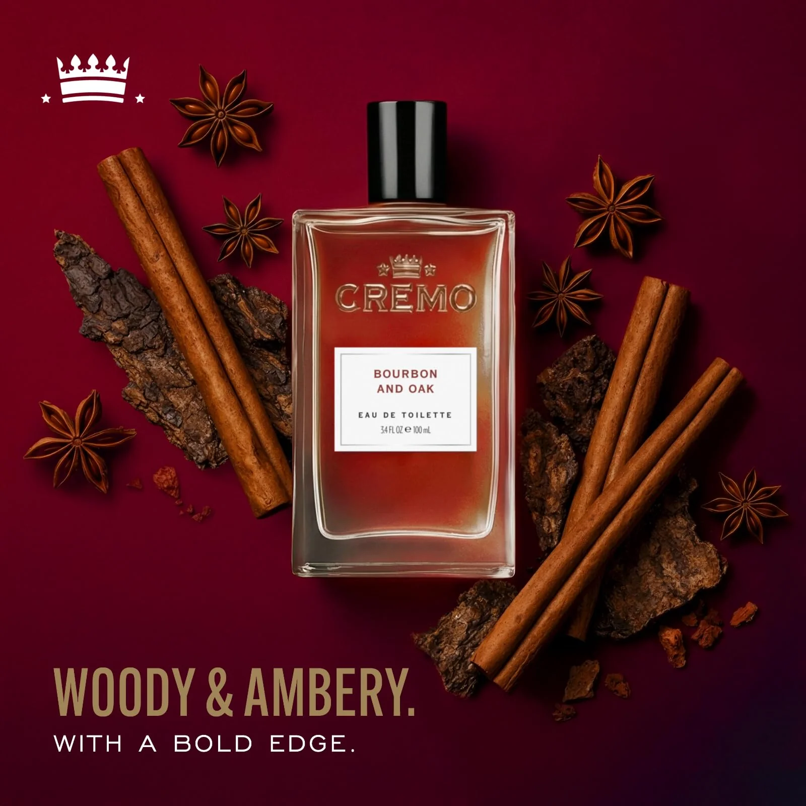 CREMO - Bourbon & Oak Eau de Toilette for Men - Spicy Fragrance - Spray 100ml - Gift for Men - Image 5