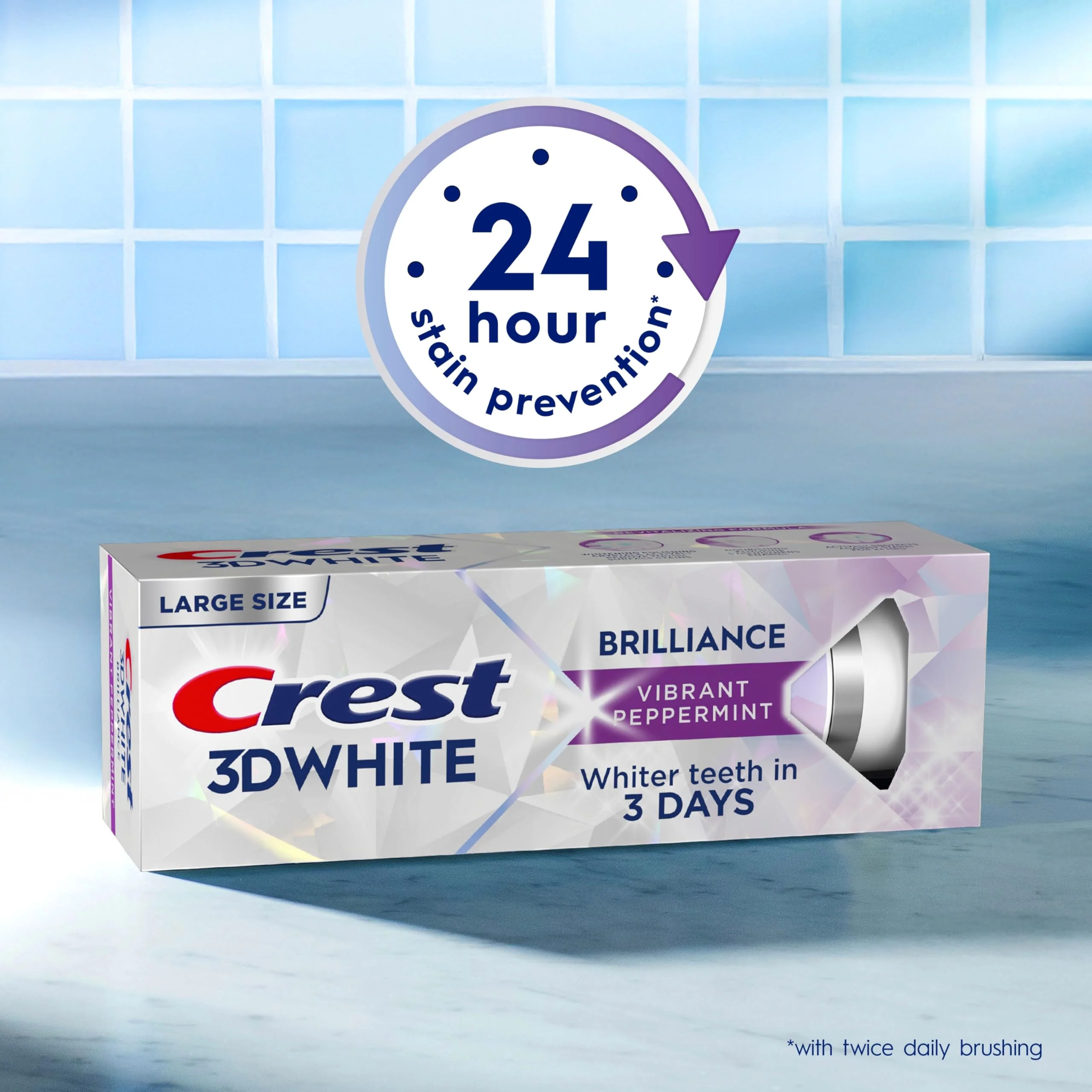 Crest 3D White Teeth Whitening Toothpaste for Adults, 4.6oz, 3 Pack, Stain Remover, Cavity Protection Fluoride Toothpaste, Strengthens Enamel, Faster Whitening, Brightens Teeth, Travel Size - Image 5