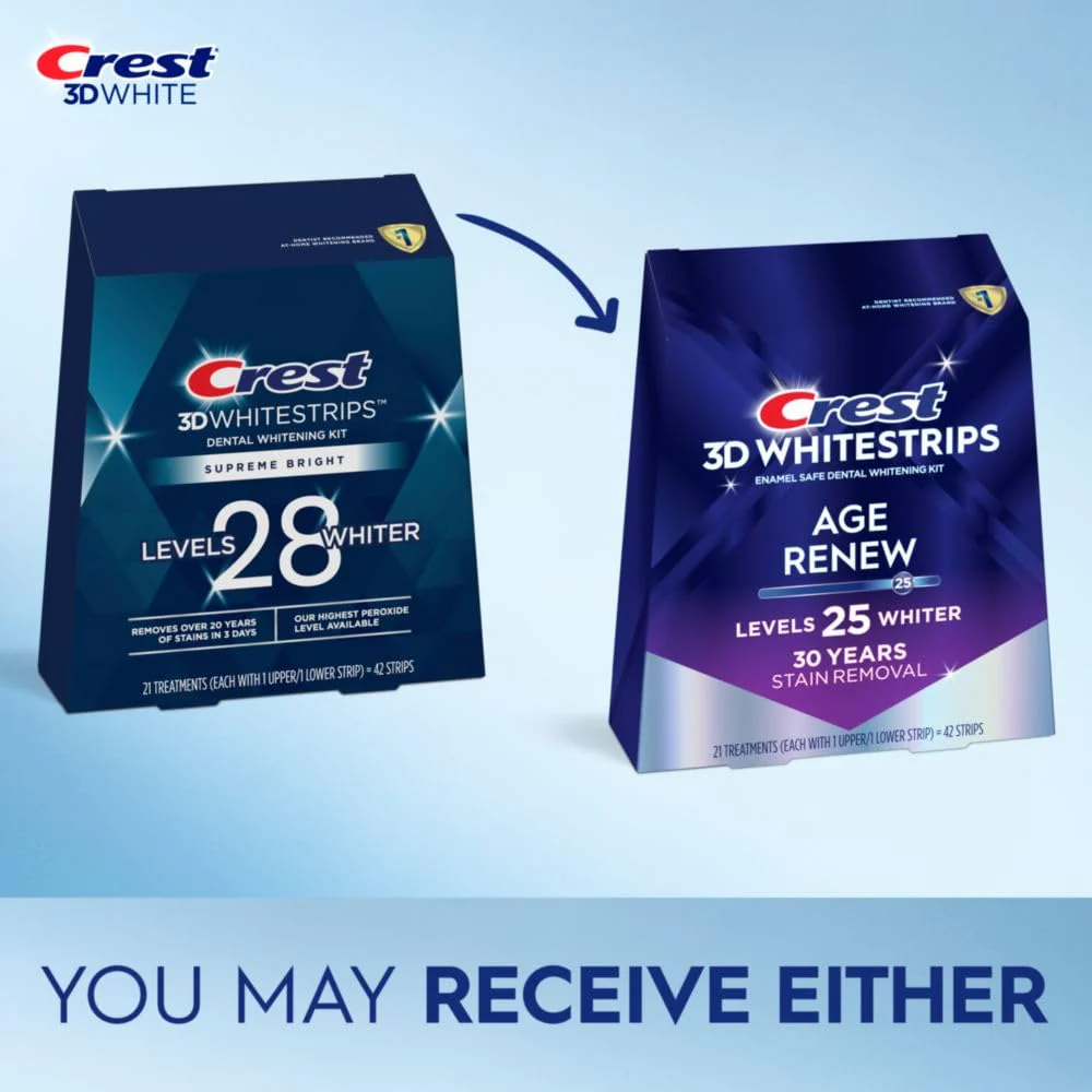 Crest 3D Whitestrips Age Renew – Teeth Whitening Kit, 21 Treatments, Each with 1 Upper/1Lower, 42 Strips – Crest 3DWhite Teeth Whitening Strips - Image 3