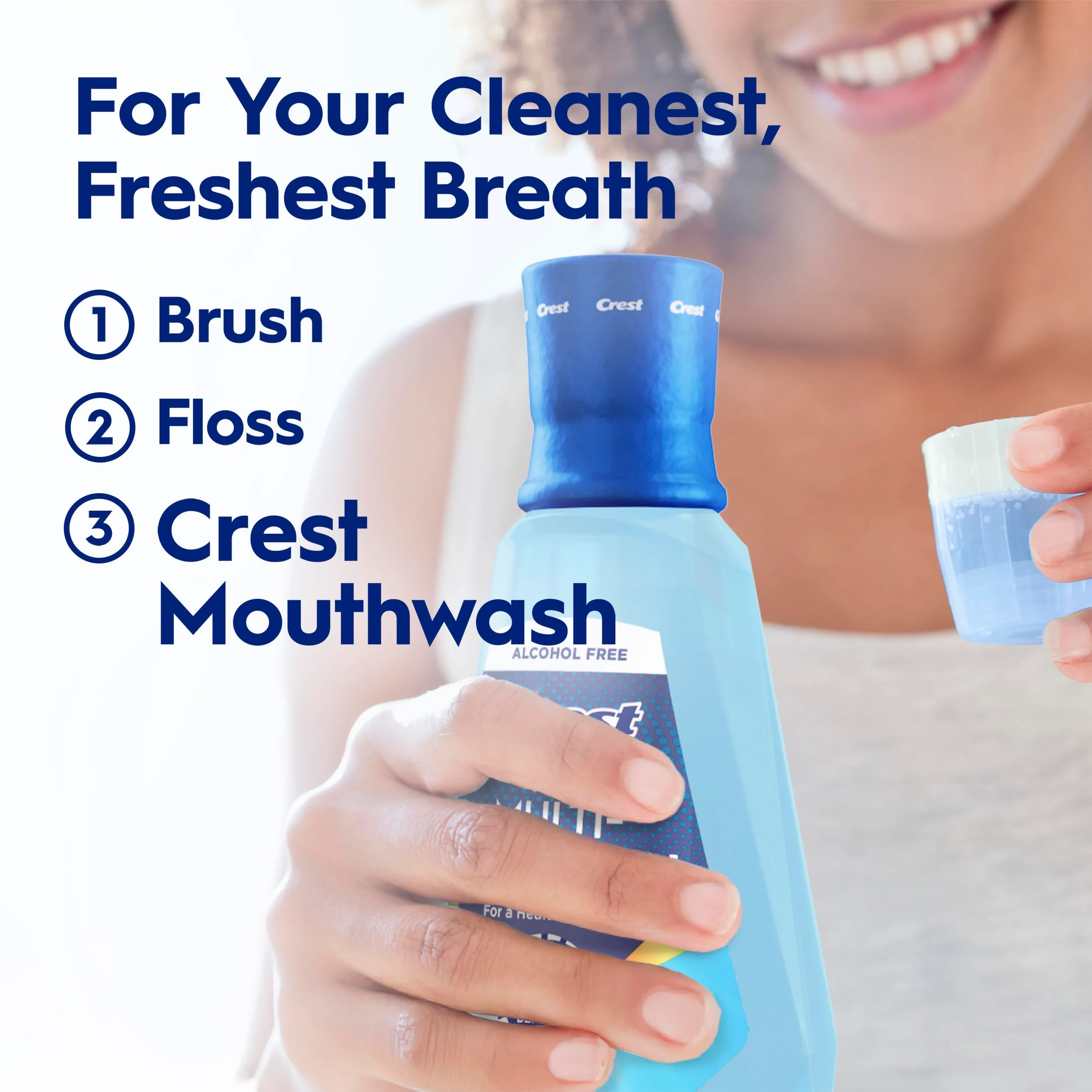 Crest Mouthwash Pro Health Multi-Protection, 6-in-1 Benefits, Alcohol Free, Anticavity Fluoride, Contains CPC (cetylpyridinium Chloride), Clean Mint, 1 L (33.8 fl oz), Pack of 2 - Image 6